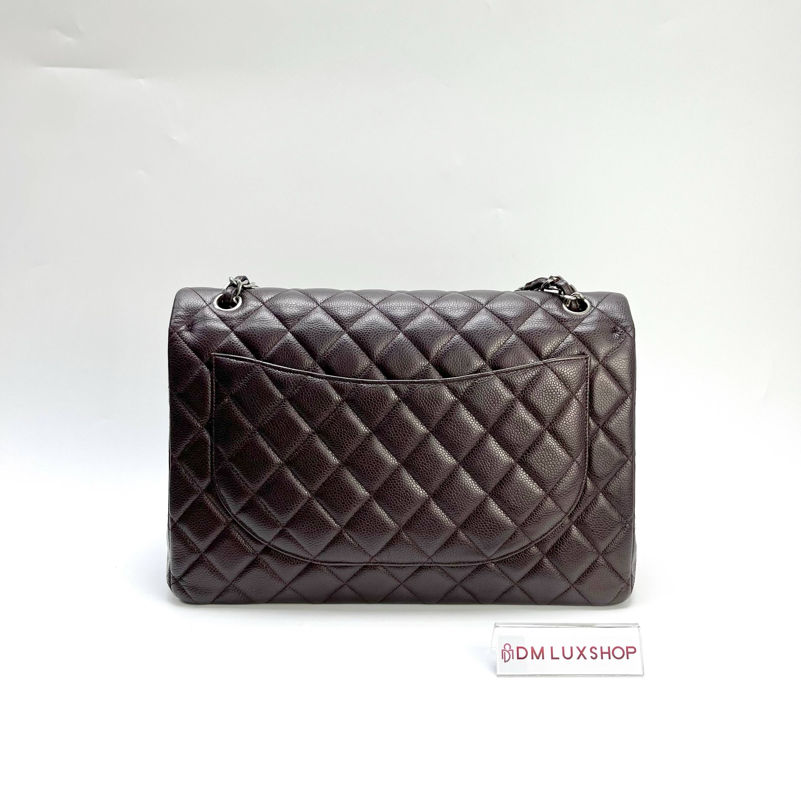 Chanel Maxi Dark Purple Caviar CF SHW (Serial 20)