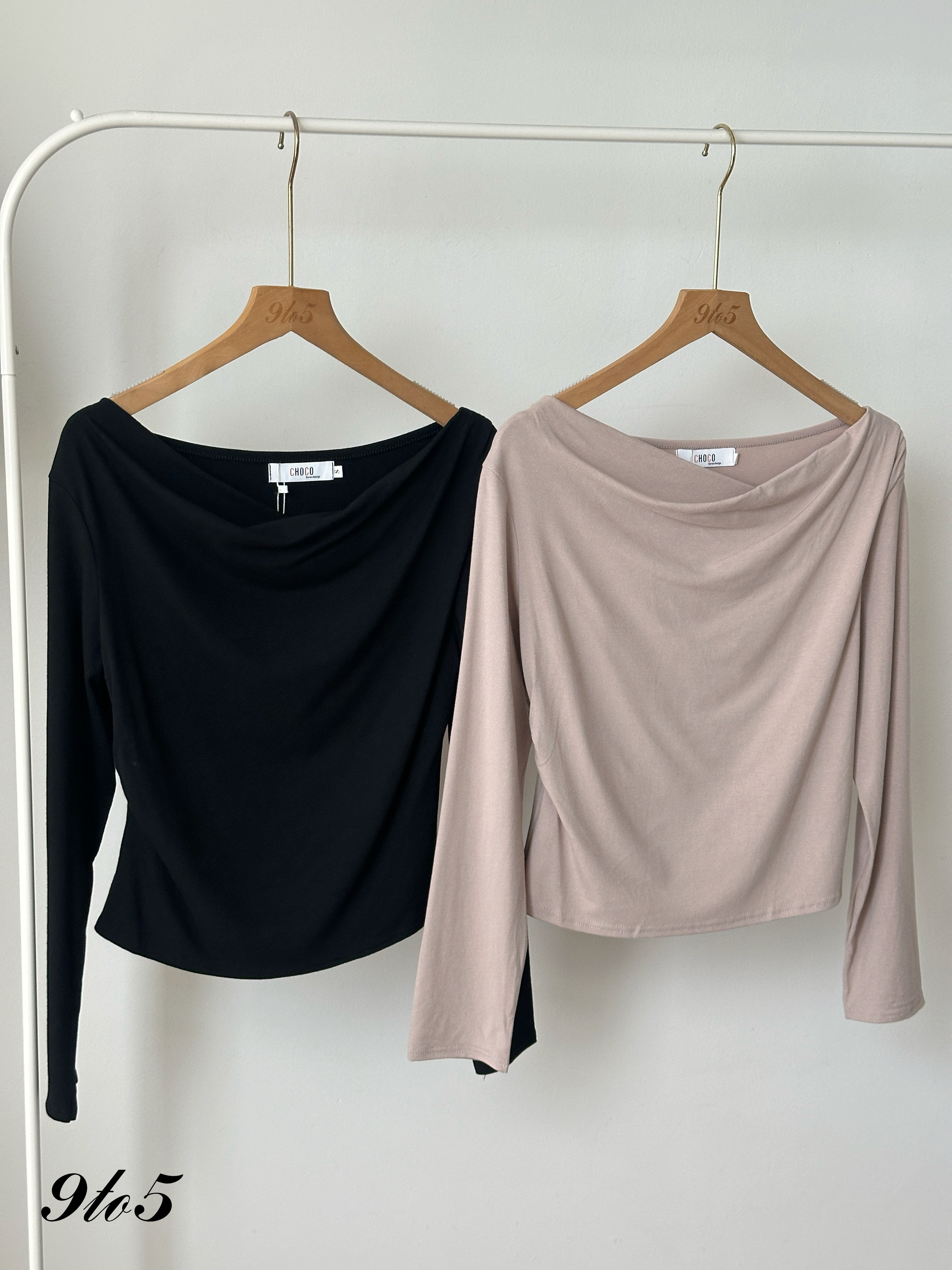 T4384 Ruched Boat Neck Top - 4 Colors 