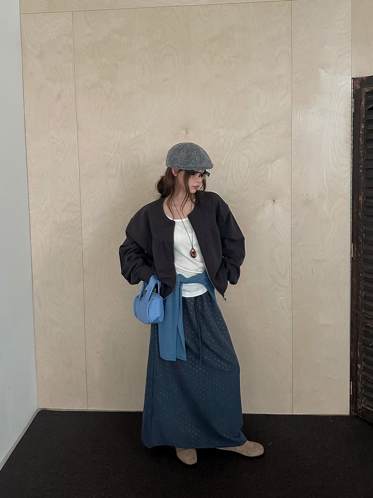 221544 暗圓點半截長裙