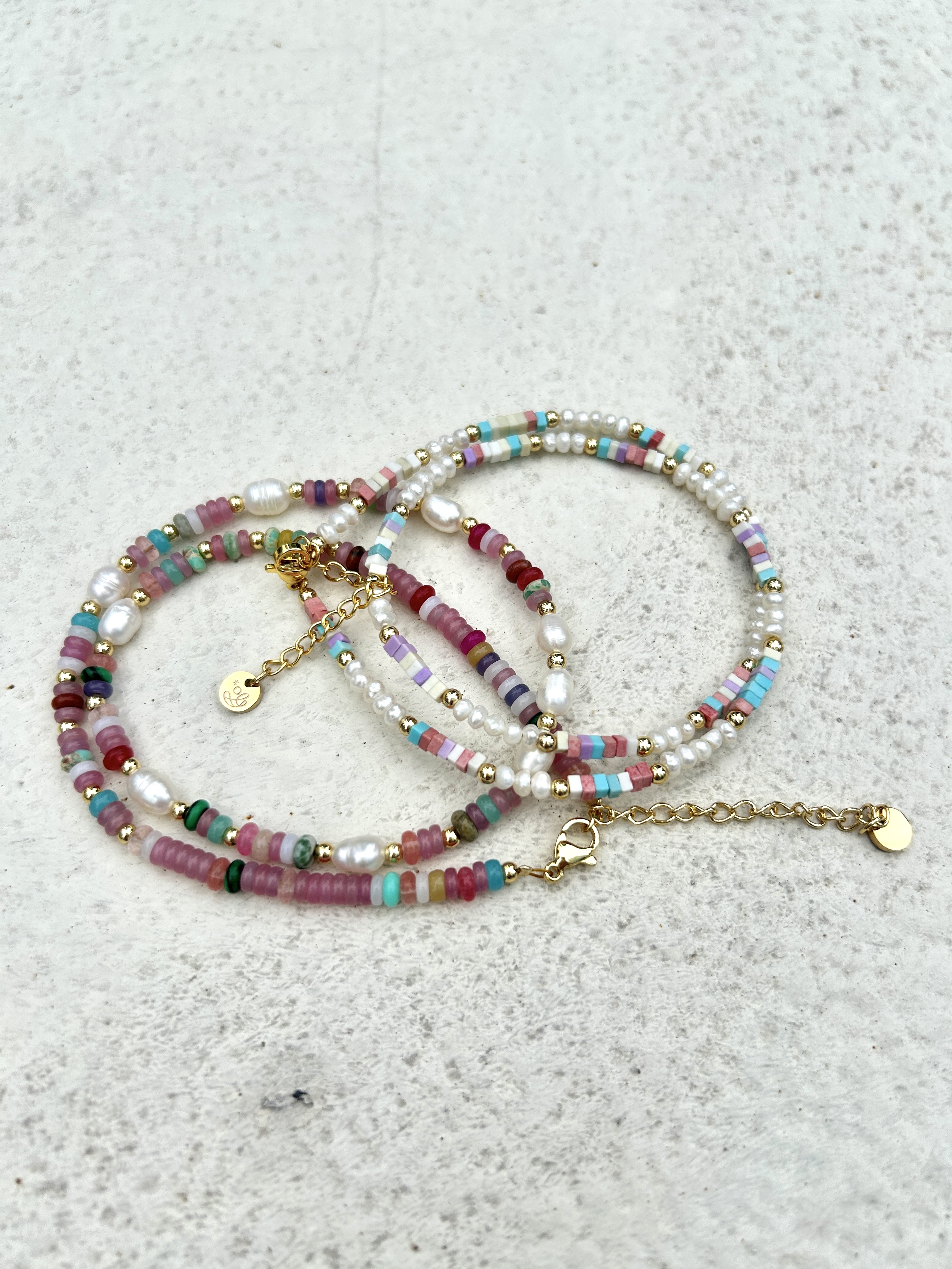 Colourful block stainless necklace
