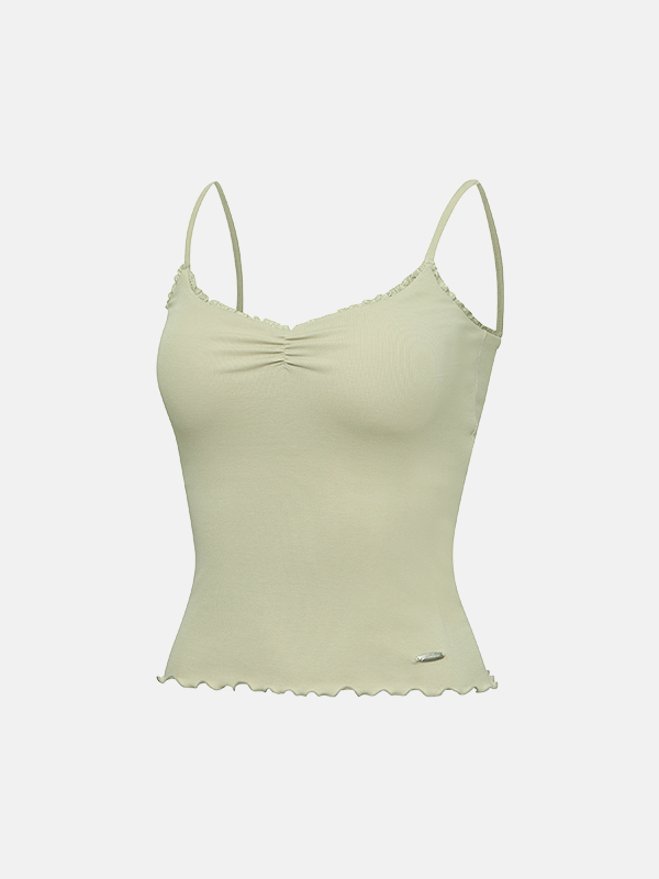 預購_Frilled Shirred Bra Top by Grandeline