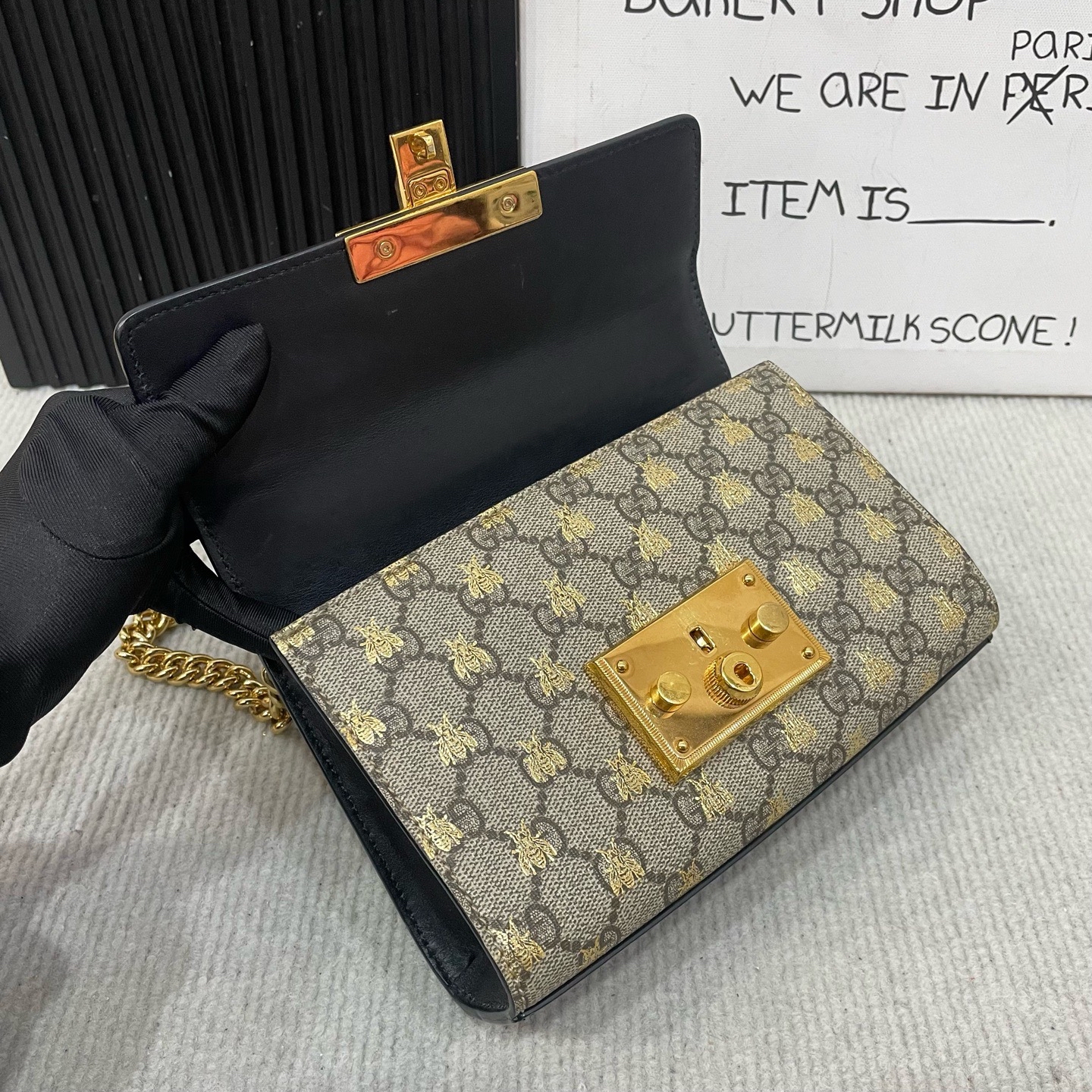 【預訂貨品】Gucci Padlock蜜蜂月光寶盒