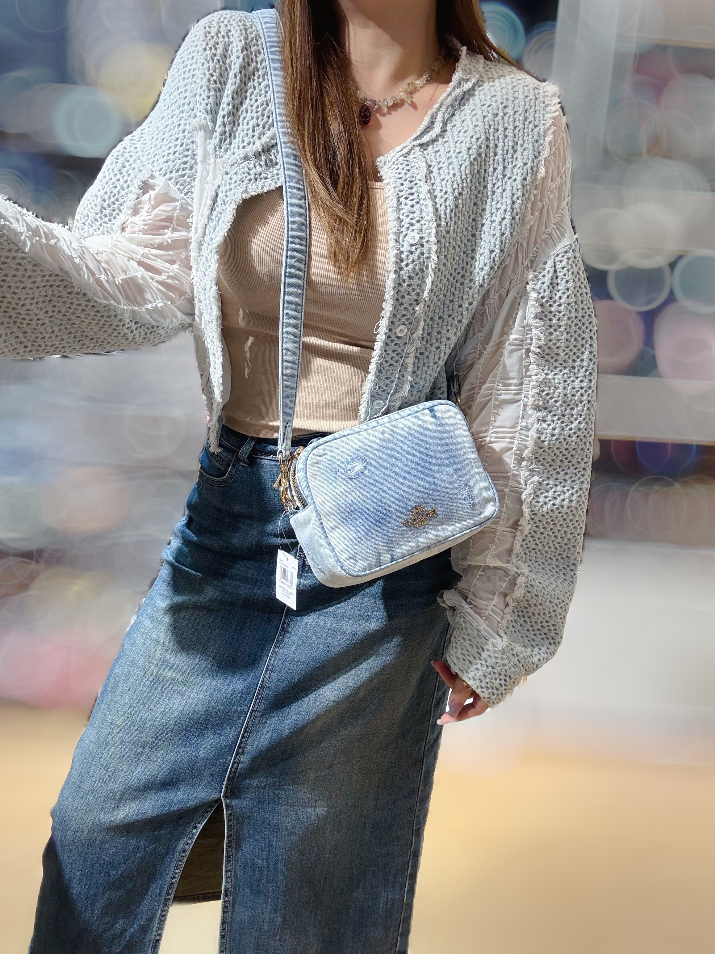 Coach Carey crossbody bag light denim