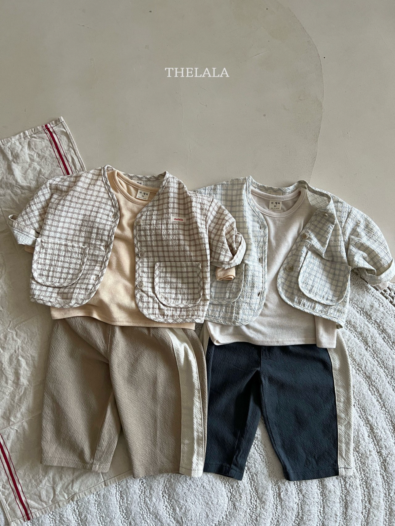 🌸預訂 韓國直送🌸🇰🇷THELALA兩色標籤格紋口袋開襟外套