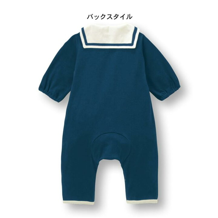 🇯🇵預訂 日本直送🇯🇵兩色水手領帆船刺繡長袖開襟連身服