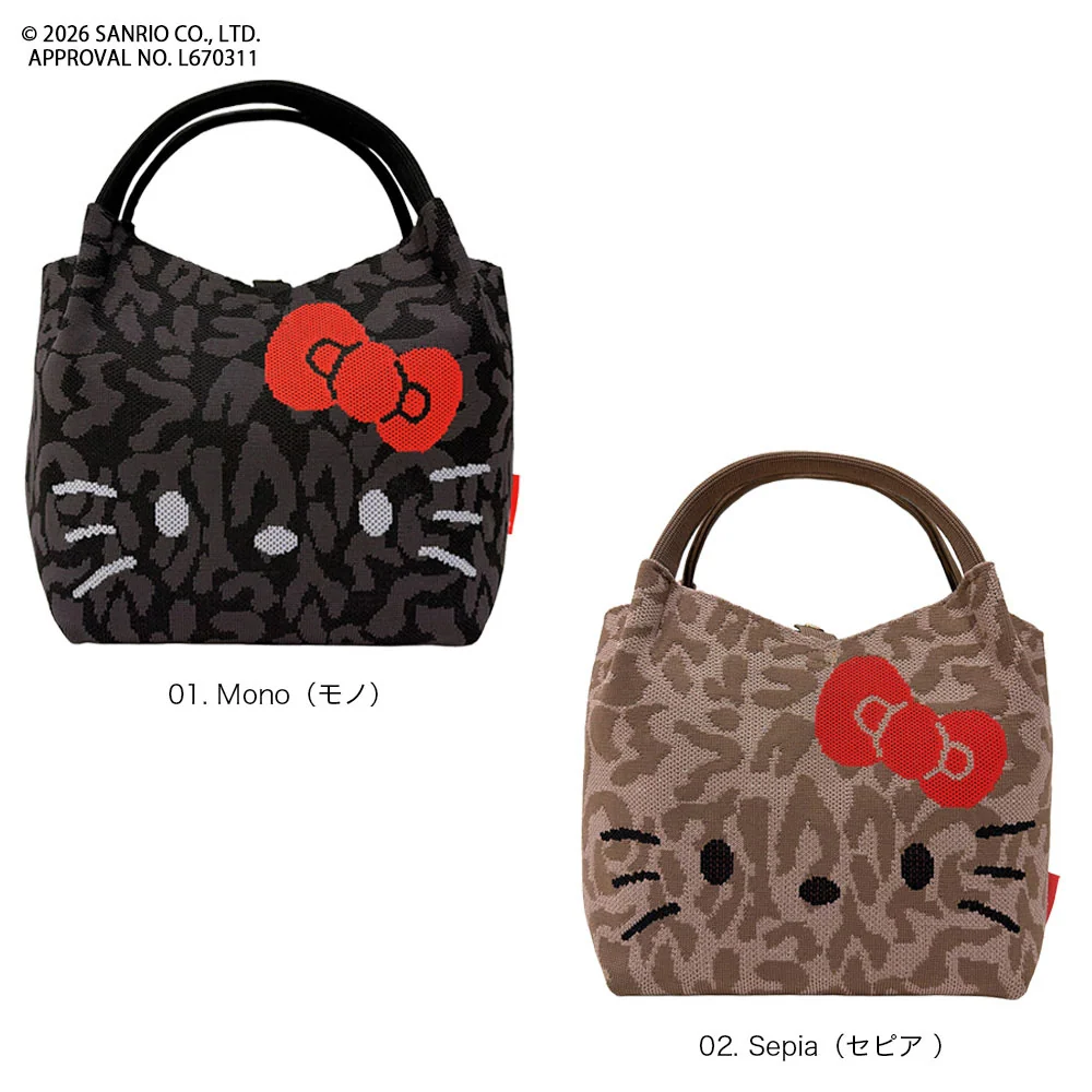 日本直送！Hello Kitty × ROOTOTE DELI V-Neck LEO 豹紋針織手袋