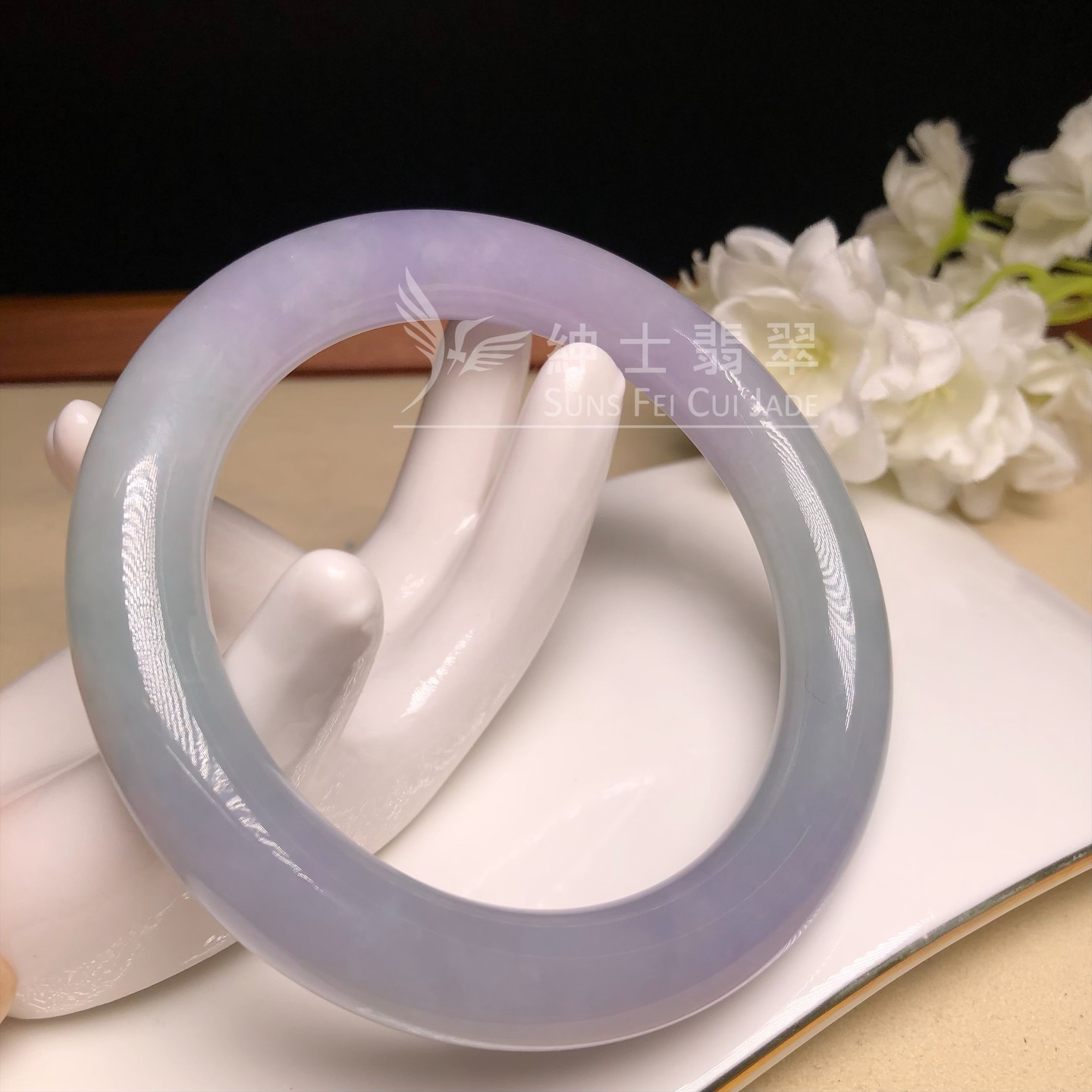 會卡水翻沙茄紫春彩圓鐲59mm C06146