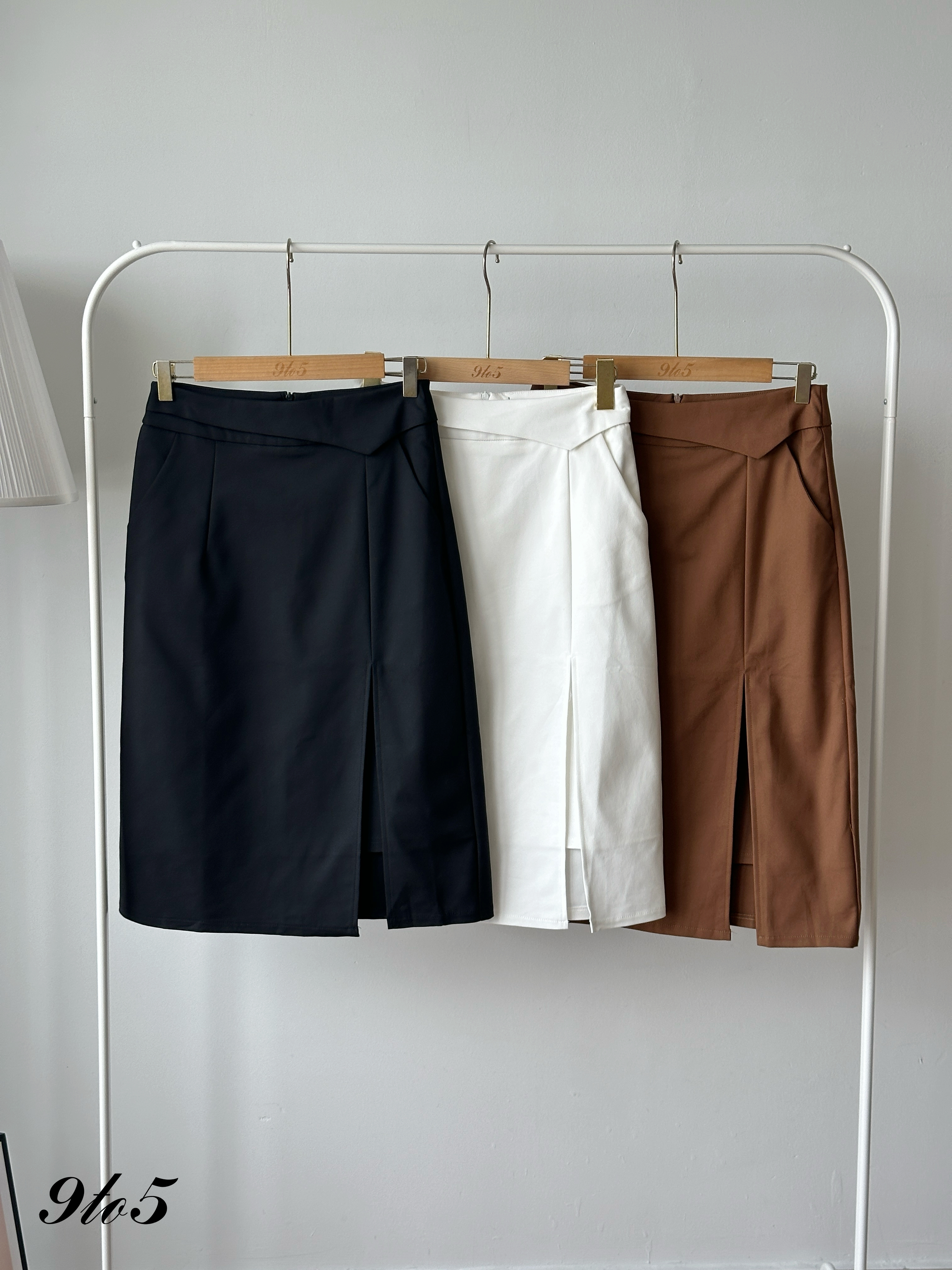 S1992 Front Slit Midi Skirt - 3 Colors 