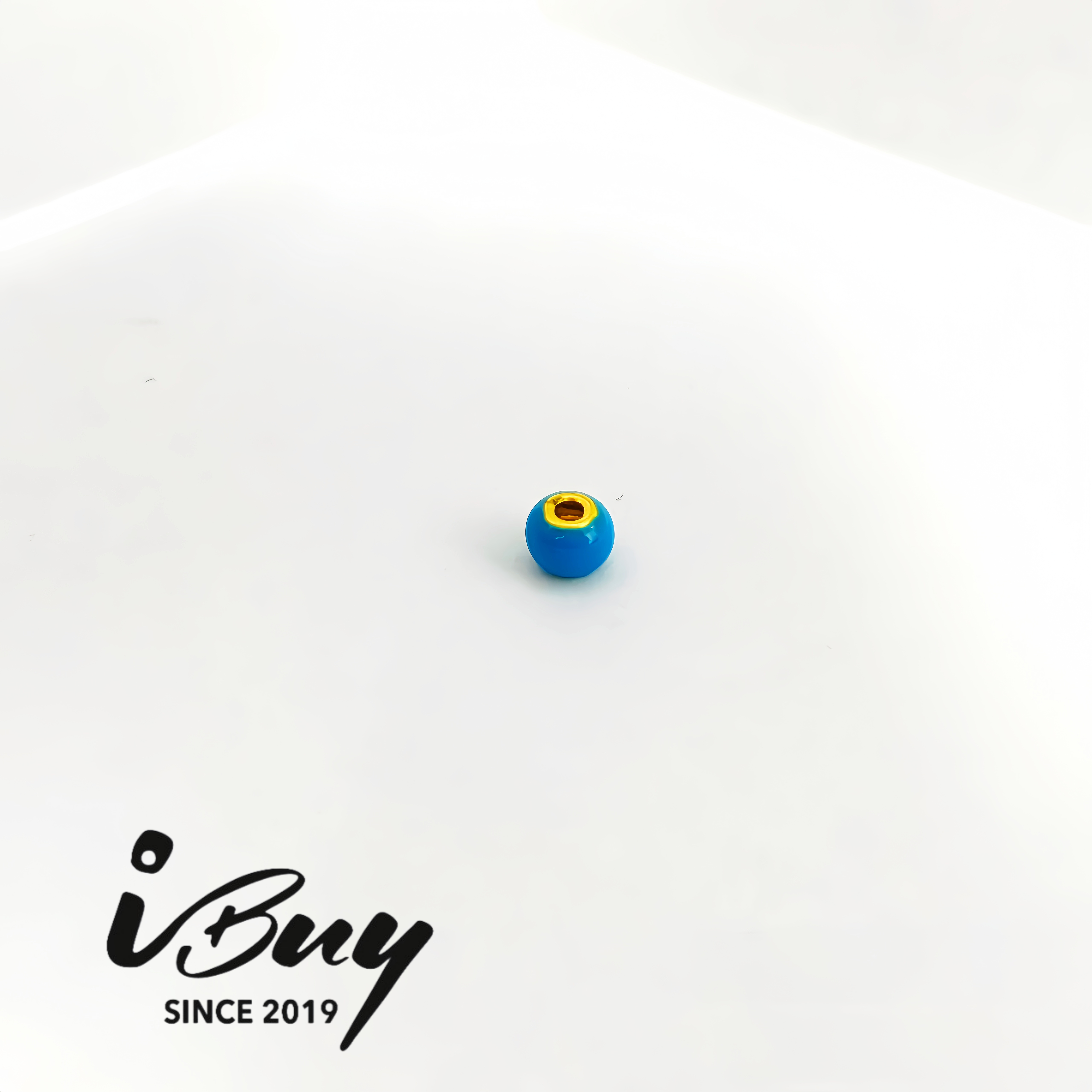 999 GOLD 3.5MM ENAMEL DOPAMINE SPACED BEAD - INDIGO BLUE  999 金 3.5MM珐琅隔离珠- 靛蓝色