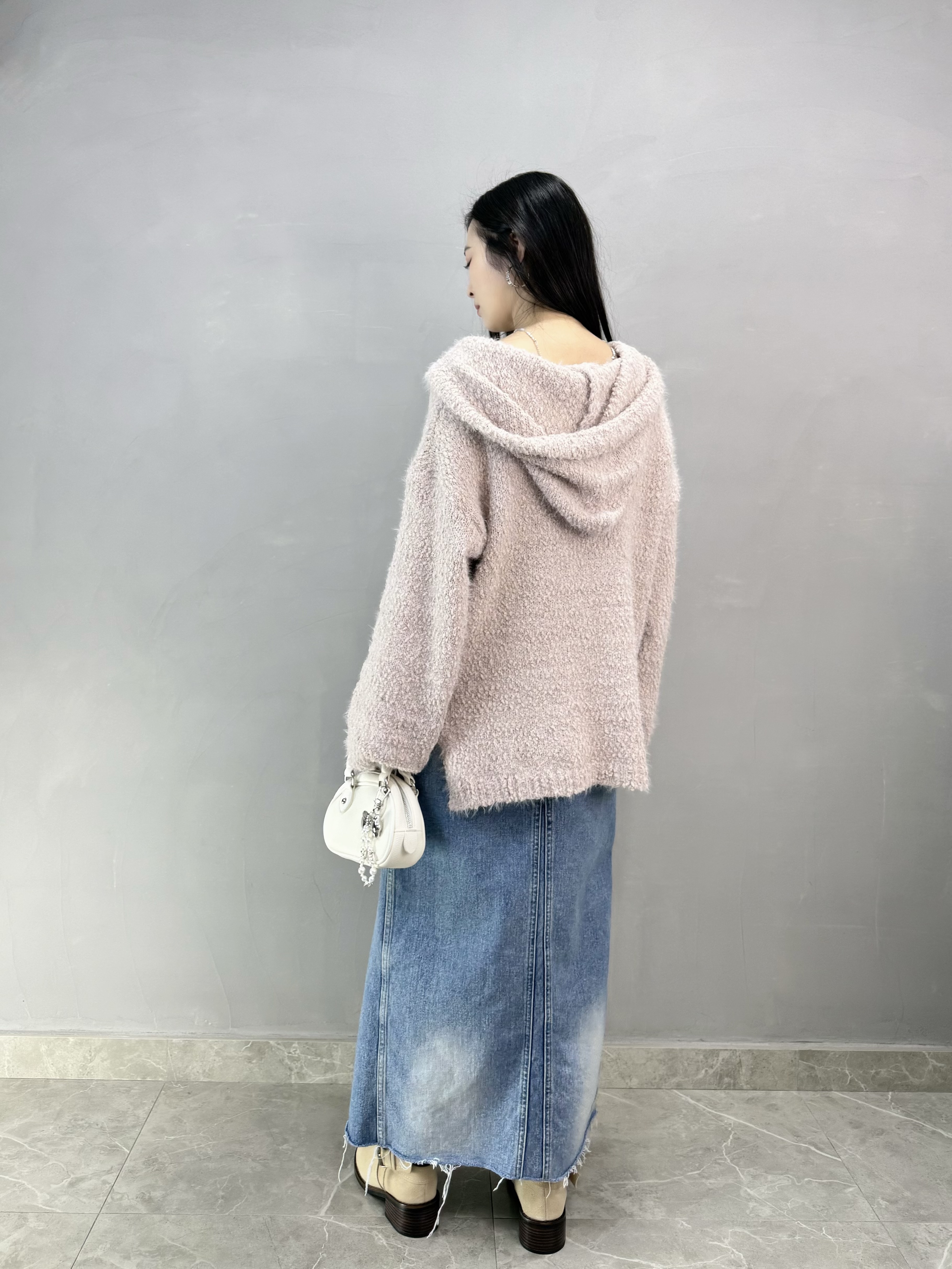 F72 開叉牛仔長裙