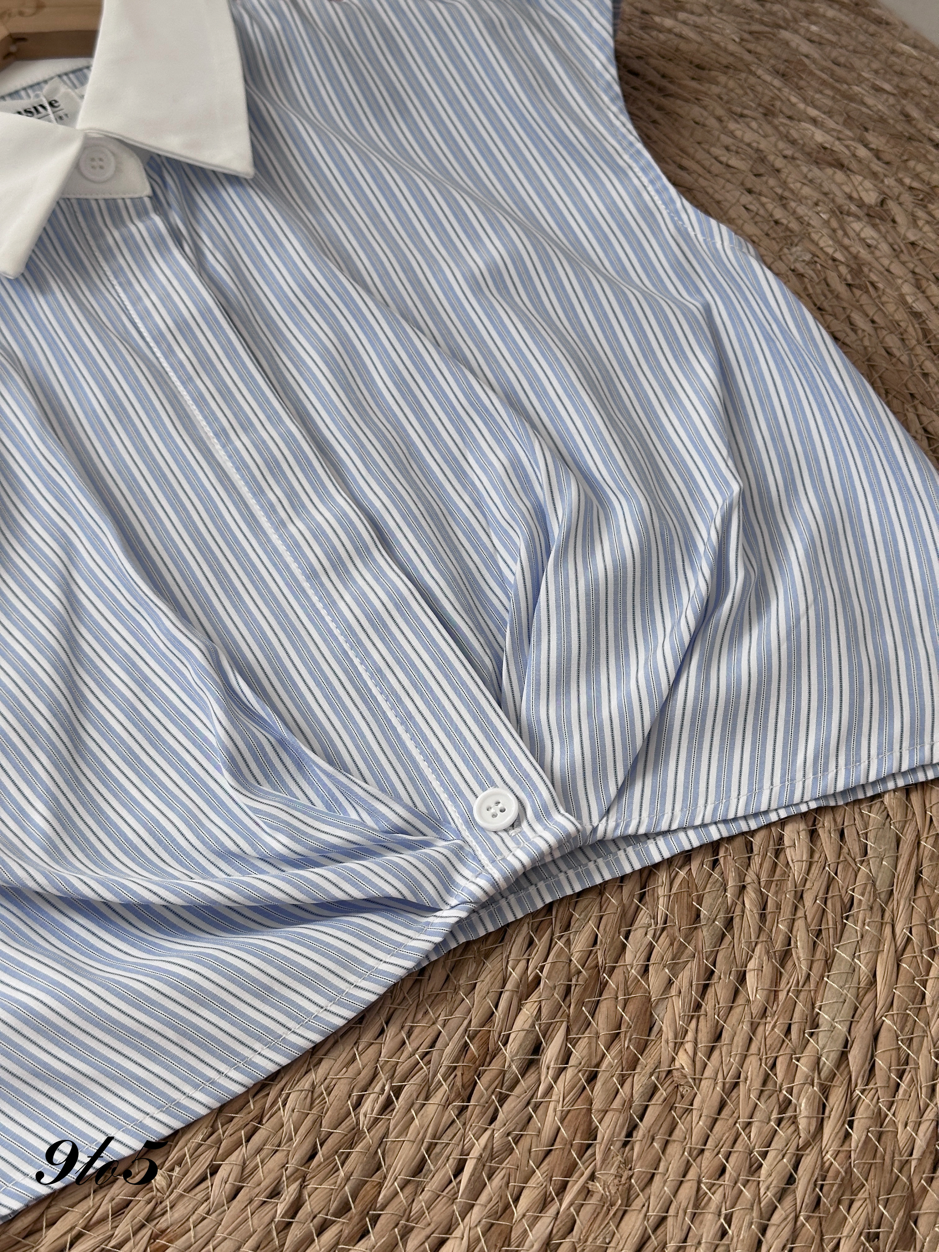 T4134 Stripe Crop Shirt - 4 Colors 