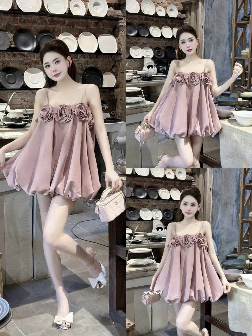 玫瑰泡泡裙
