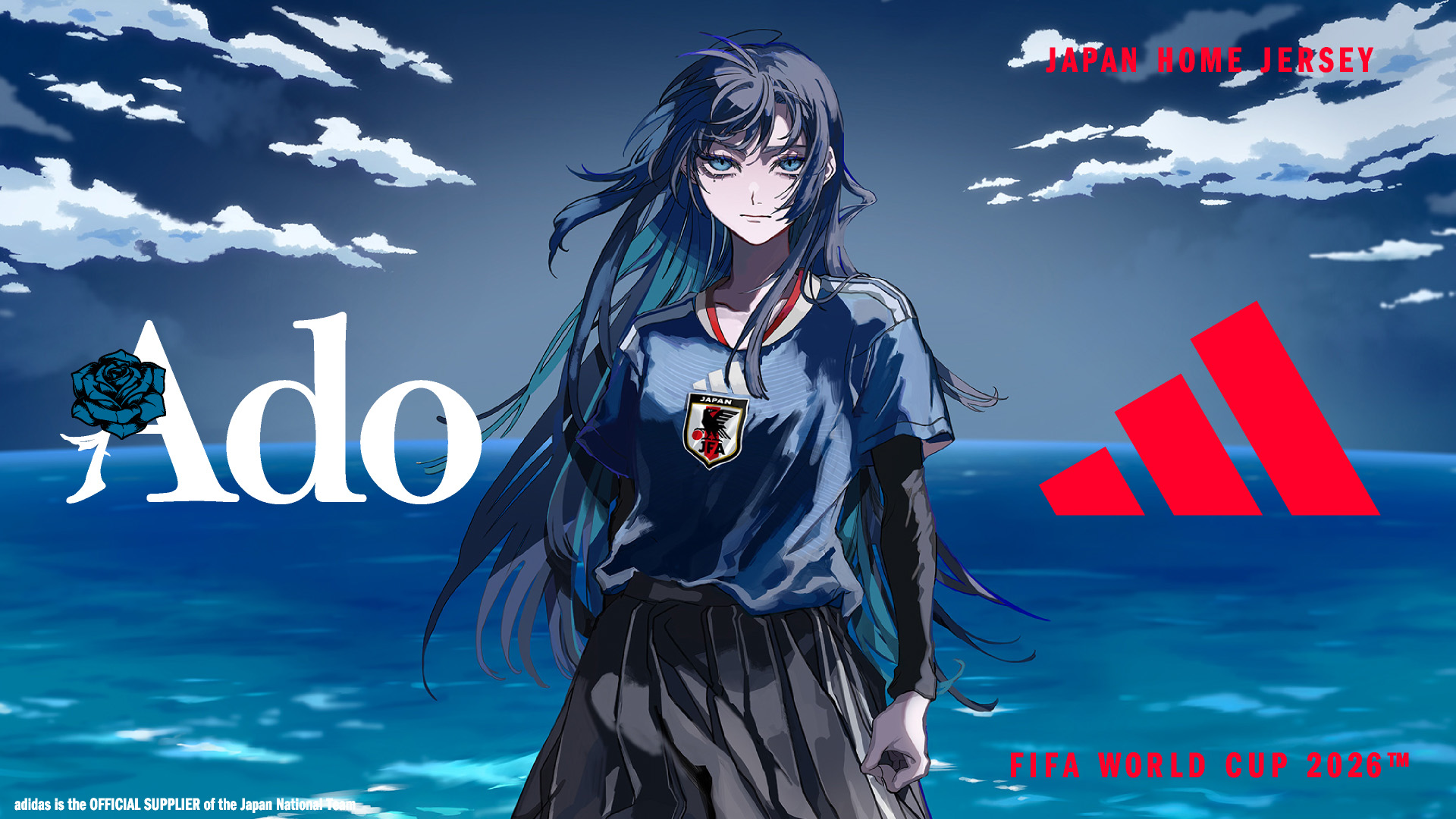 Adidas Japan 日本國家隊x超人氣歌手 Ado 主場球迷版球衣 KN0769