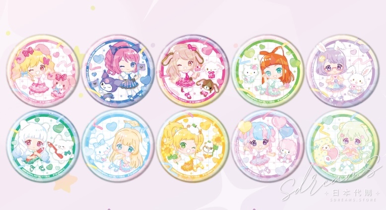 星夢學園 Aikatsu Stars! × Sanrio Q版碎閃襟章 #P-AKG0351 [A3] (PRE-ORDER) [2026/07]