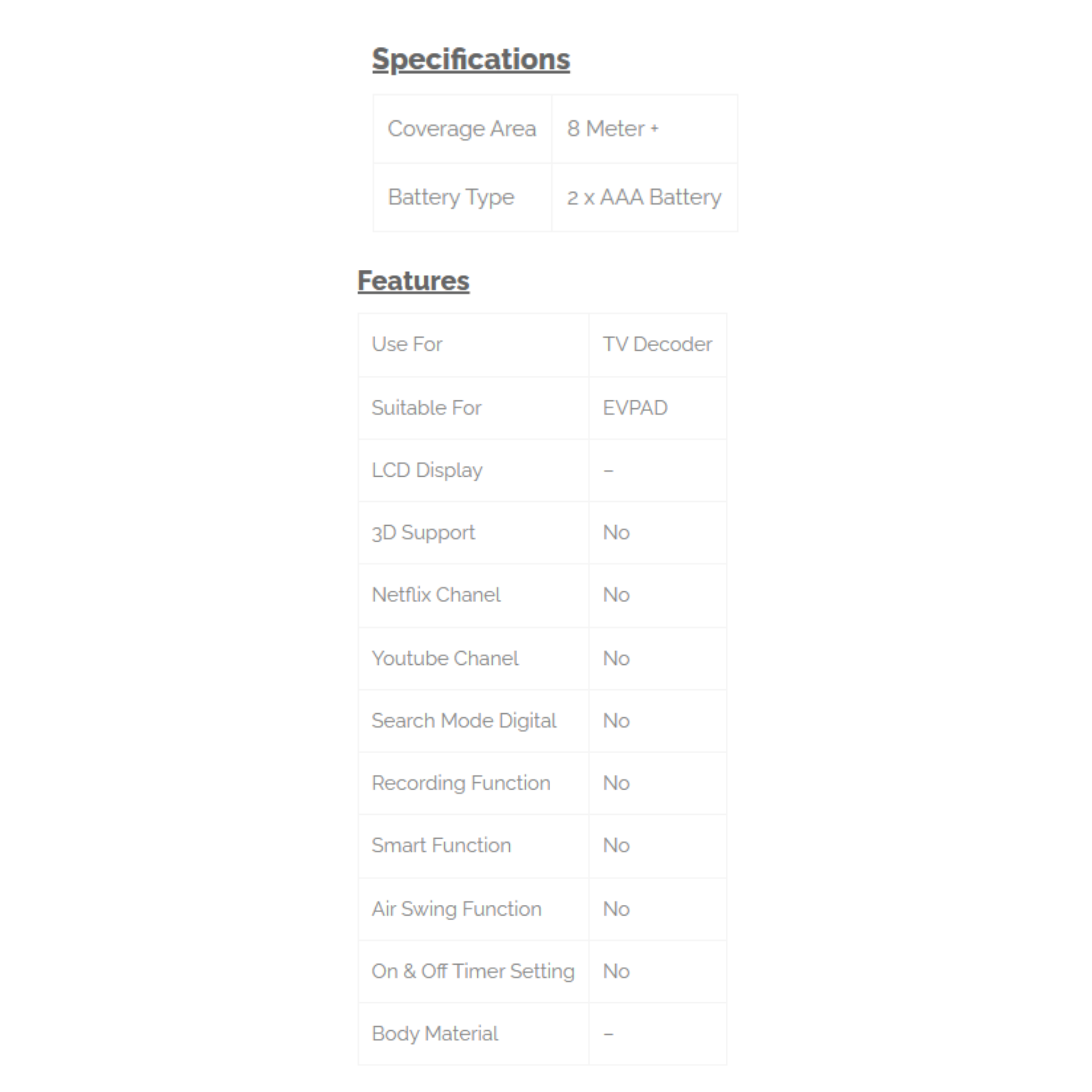 Phison Evpad Android TV Box Remote Control (PR-EVPAD)