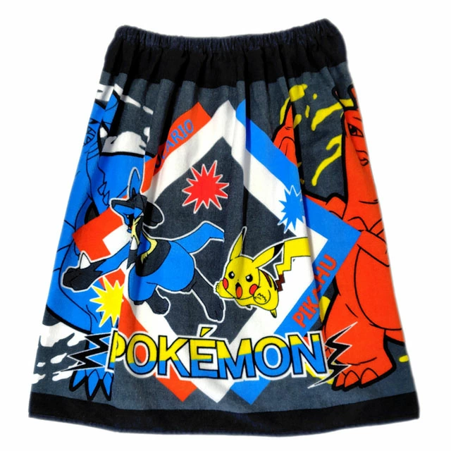 日本直送 Pokémon 寶可夢圖案裹巾 純棉沙灘浴巾 (60×115cm)