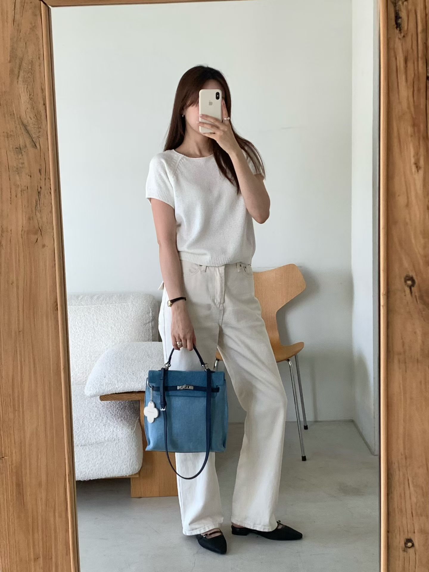 Denim blue 4 ways backpack 