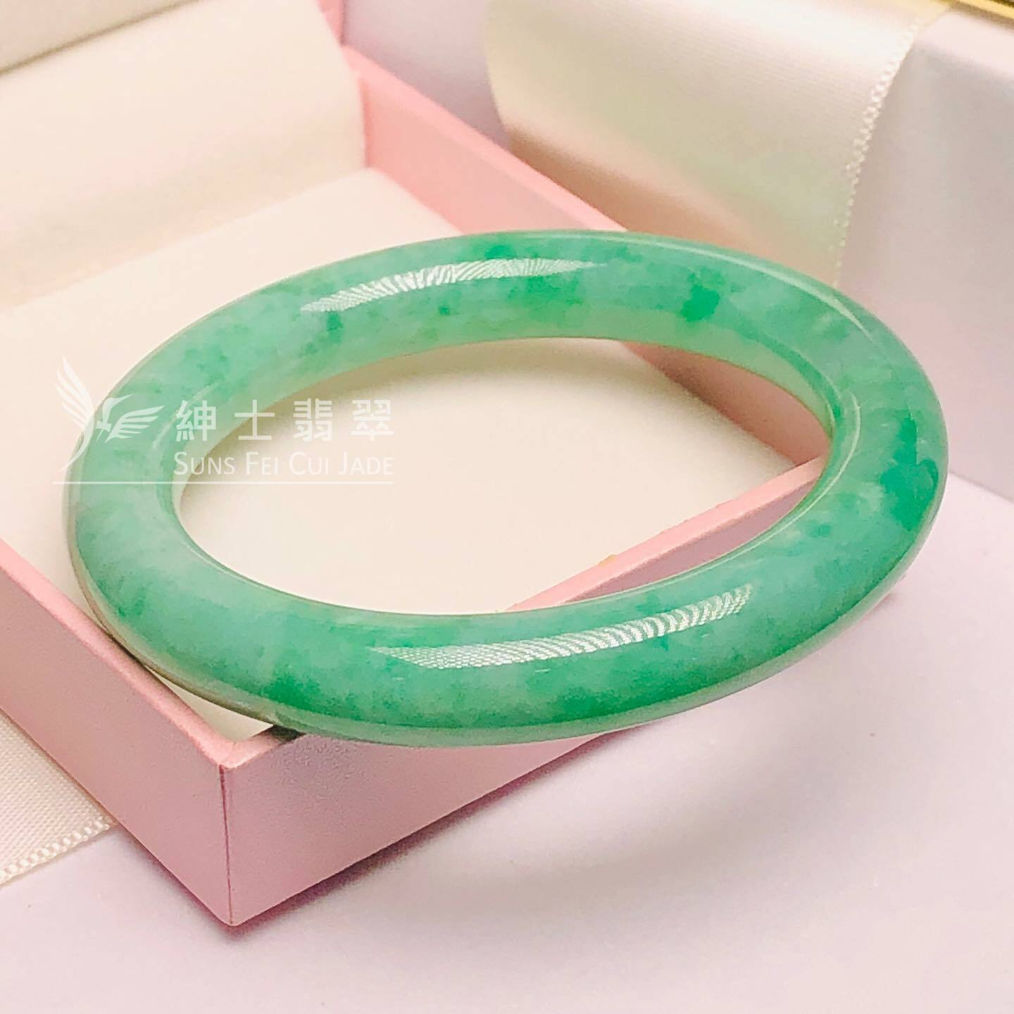 C02404 滿綠甜色圓鐲50.6mm