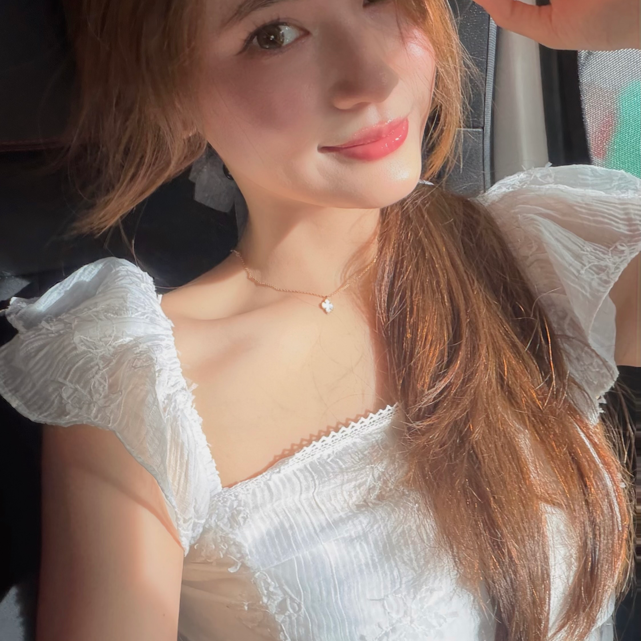 #HANNA-made# Whisper Ruffle Embroidered Blouse