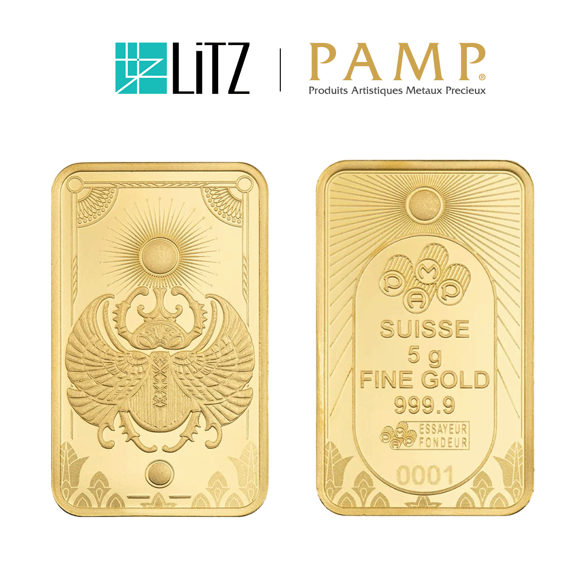[5 gram] LITZ PAMP Suisse Good Luck Scarab Limited Edition Gold Bar (999.9) PG070