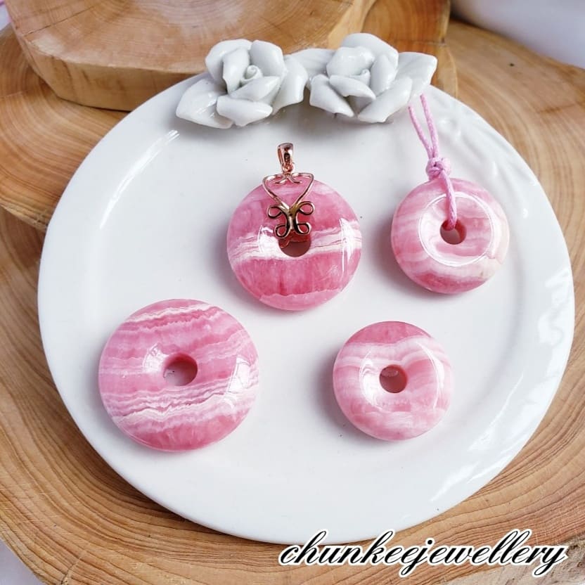 紅紋石平安扣吊咀