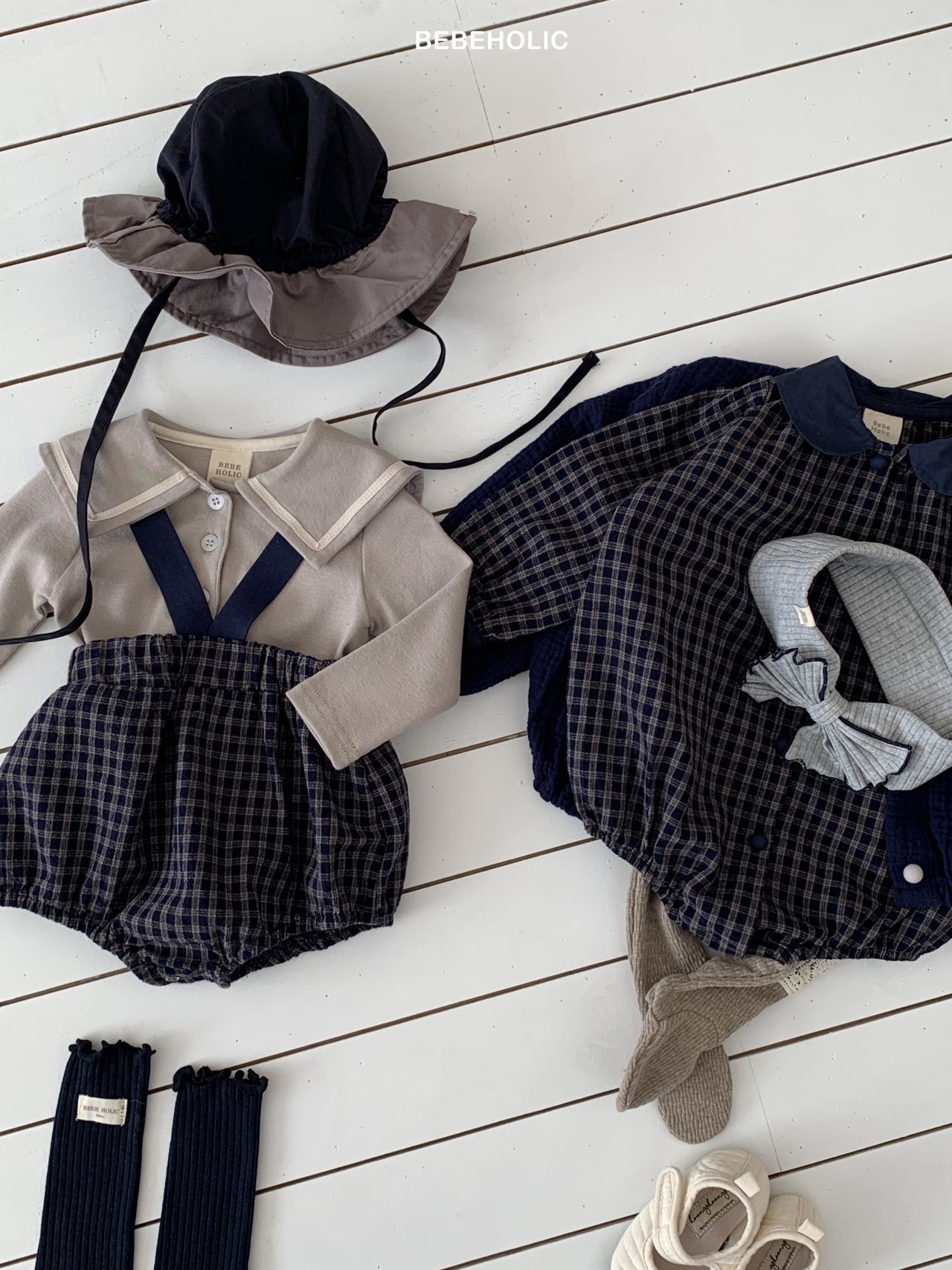 🌸預訂 韓國直送🌸🇰🇷BEBEHOLIC格紋包屁衣/吊帶燈籠褲