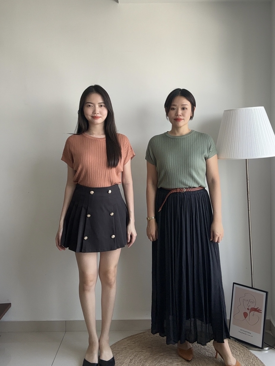 T4254 Round Neck Ribbed Knit Top - 5 Colors 