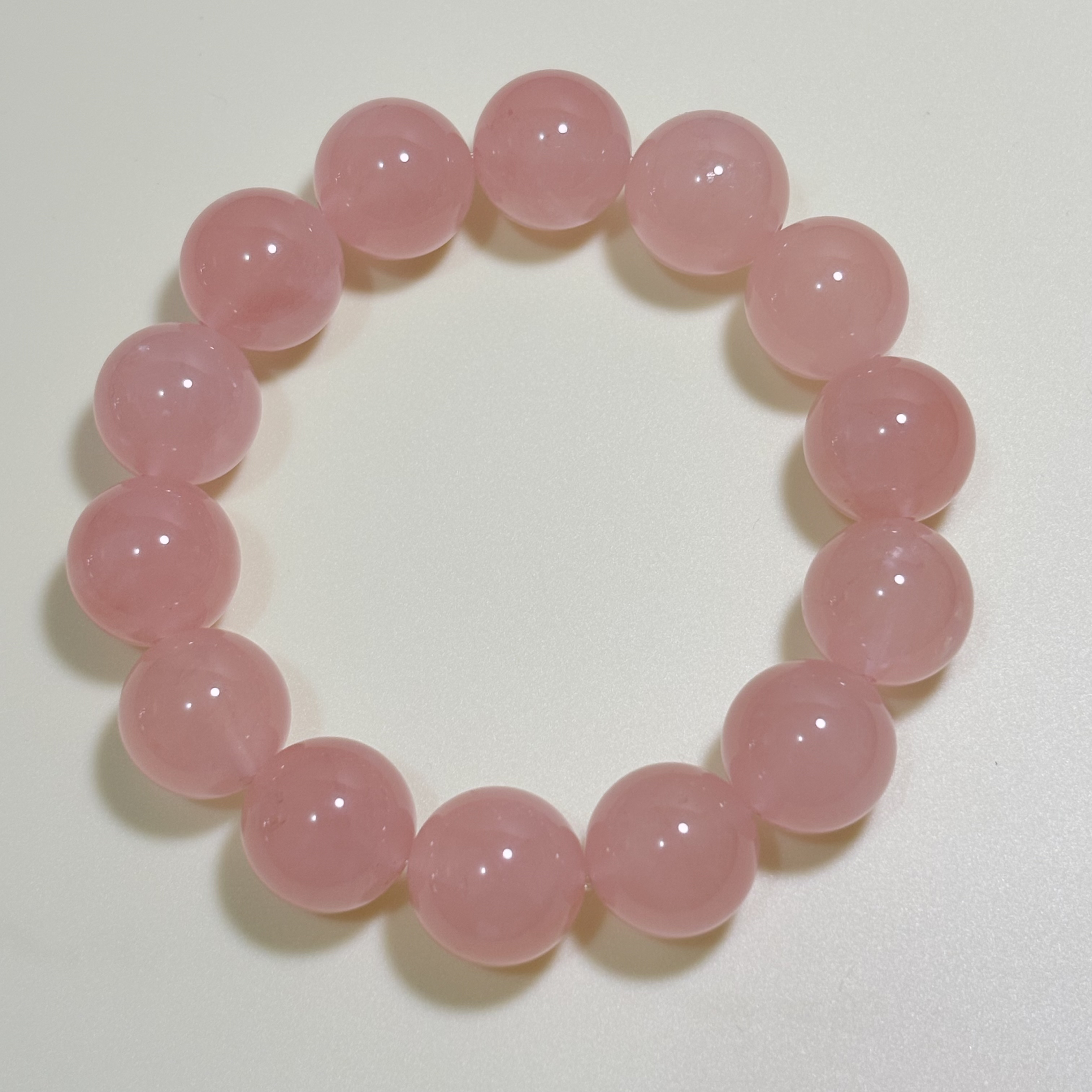 【人緣】馬粉晶手串 No.4564 l規格：16mm珠18 cm手圍｜附送證書