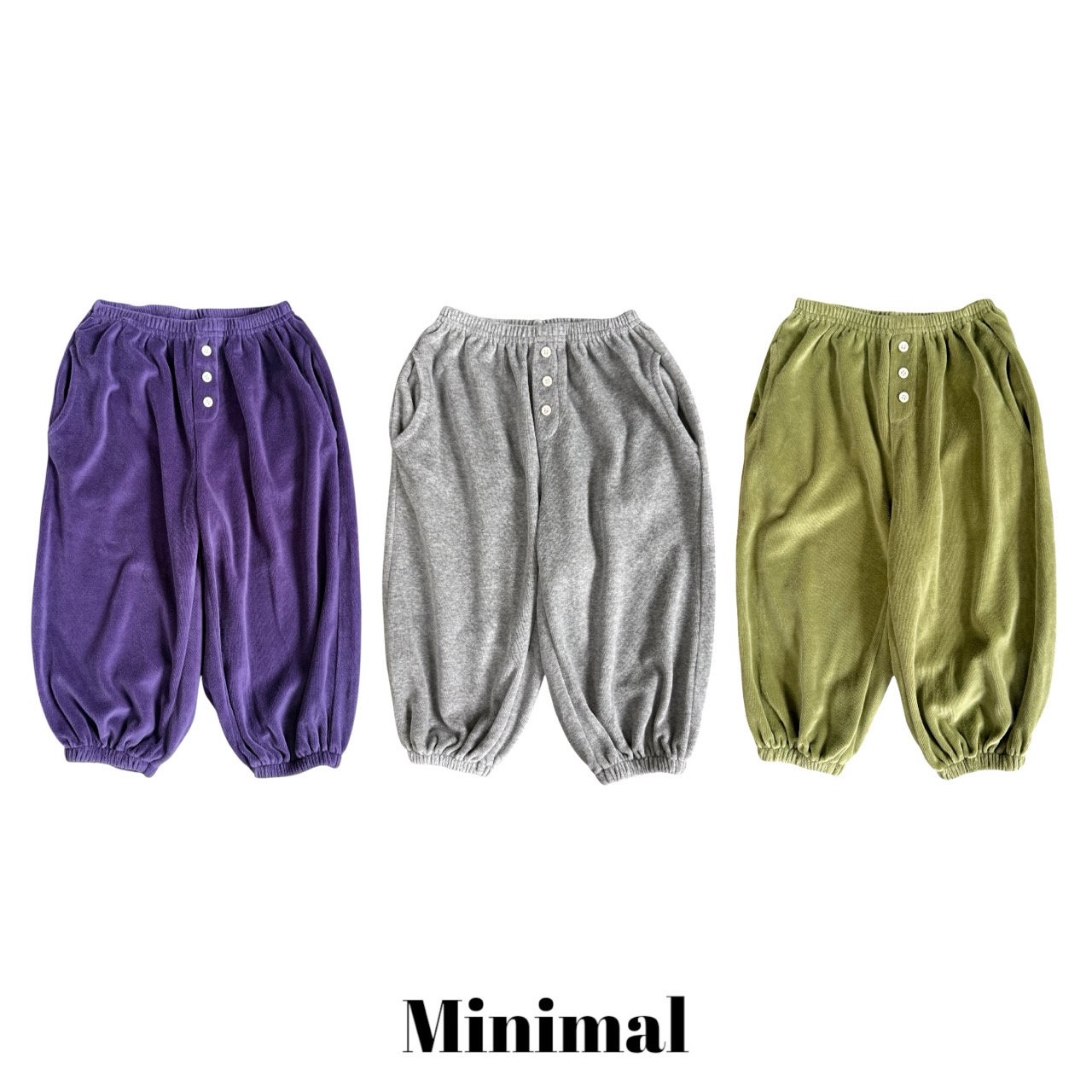 Mnm | Velour Button Jogger Pants