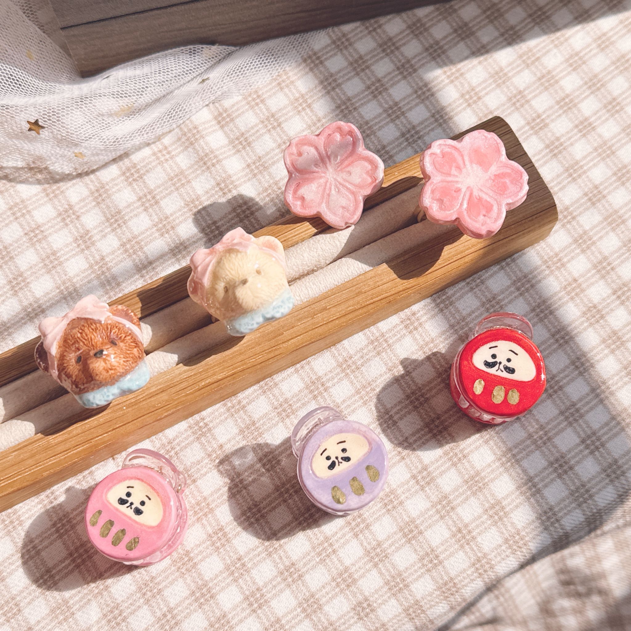 手繪立體 熊啤啤🐻‍❄️🐻戒指 啡熊&白熊