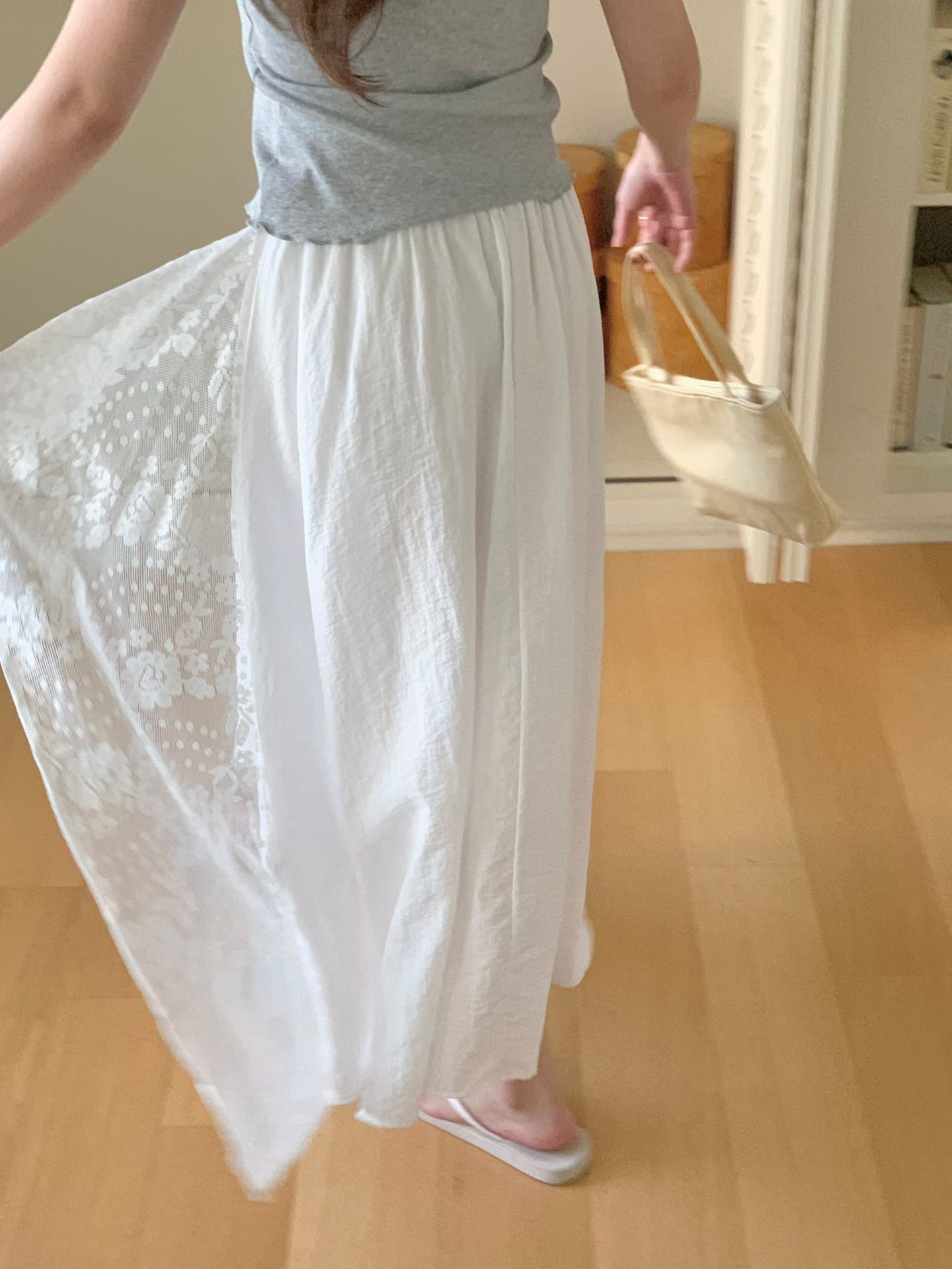 CT30 拼lace 仙氣半截裙