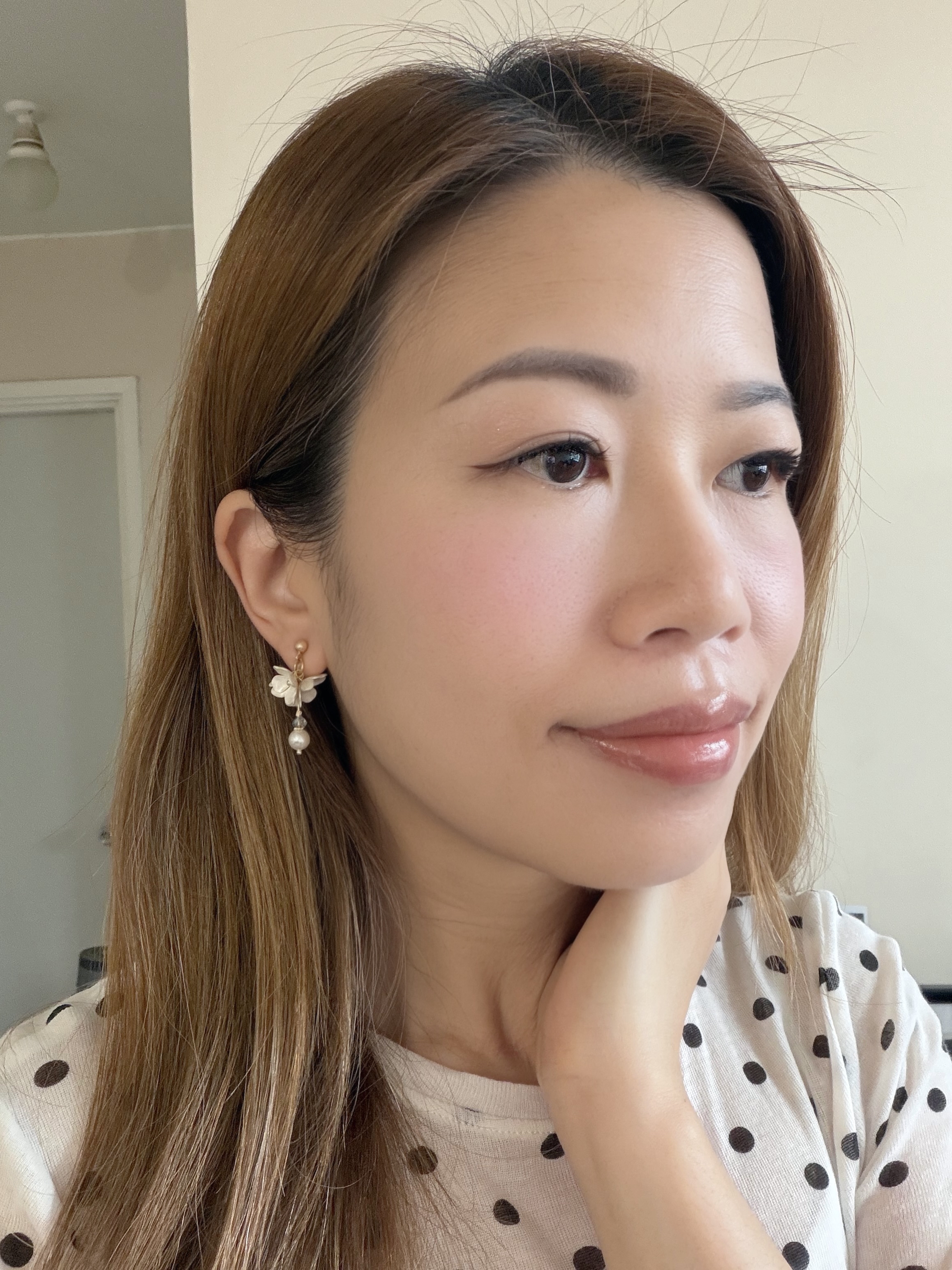 日本花語系列耳環/黑白小花朵款