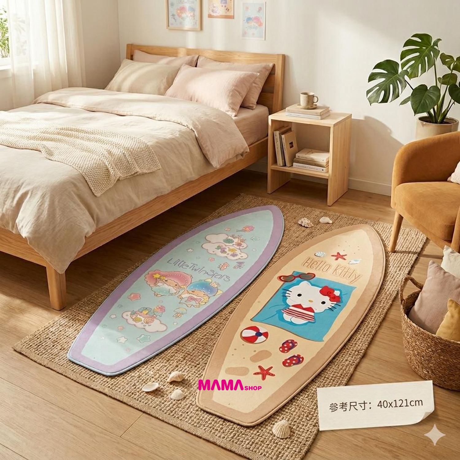 泰國直送 Sanrio 限定衝浪板造型地氈
