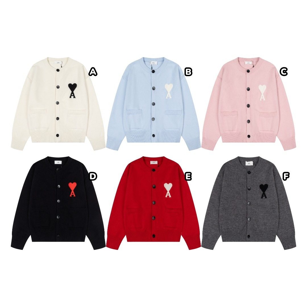 Ami 大愛心LOGO圓領開襟衫