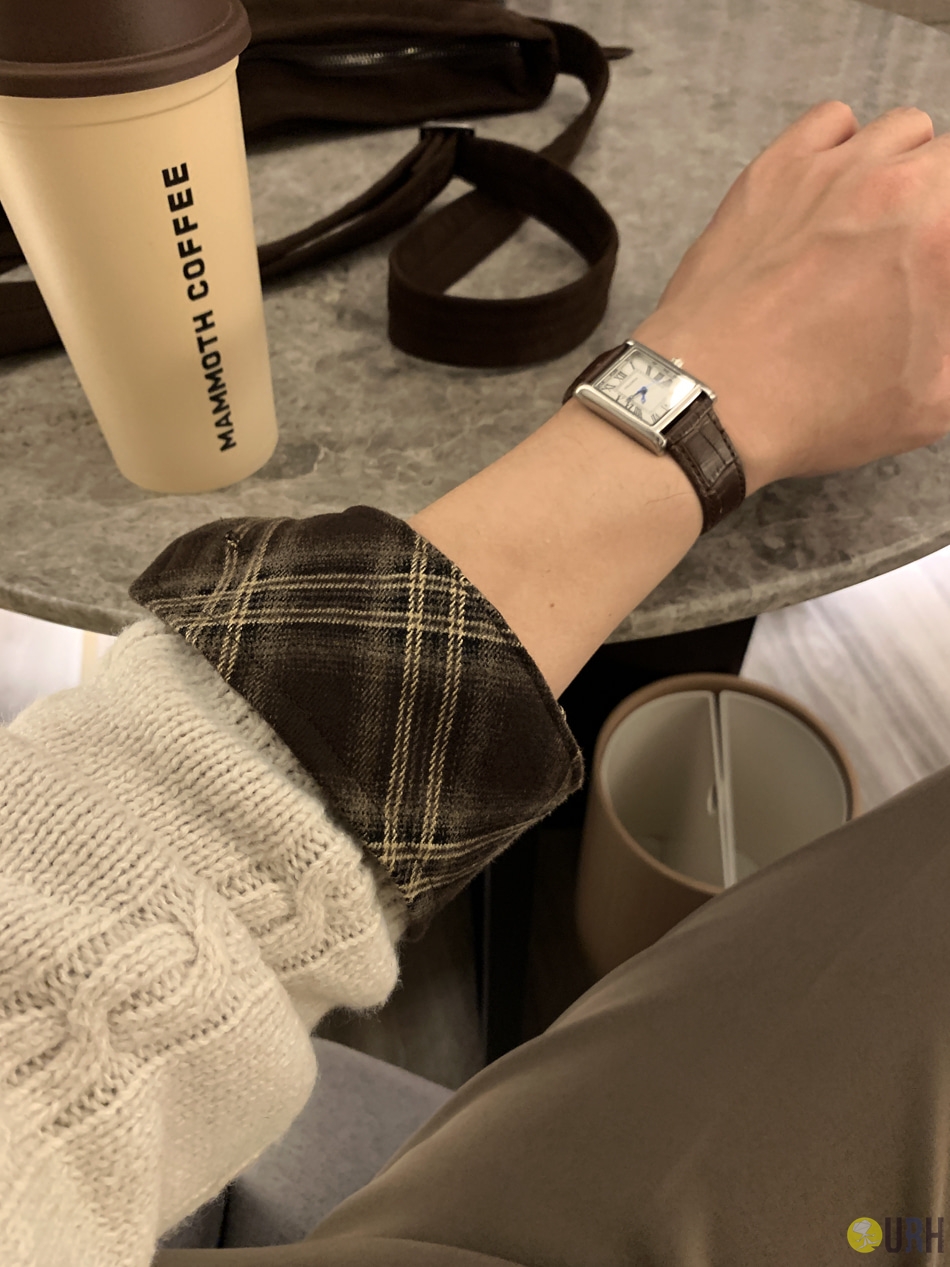 【100%保證韓國直送】日常經典磨毛純棉半寬鬆格紋襯衫 [4 color] RL114803