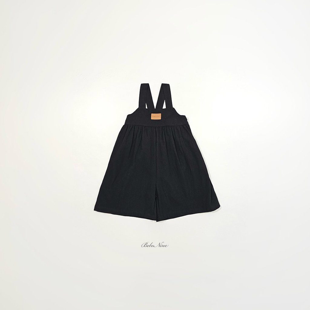 ☀️預訂 韓國直送☀️🇰🇷Bebenine兩色皮革標籤純棉吊帶連身褲