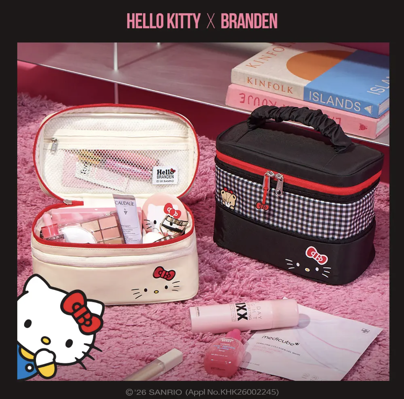 韓國 BRANDEN X HELLO KITTY 收納 化妝袋 2色可選