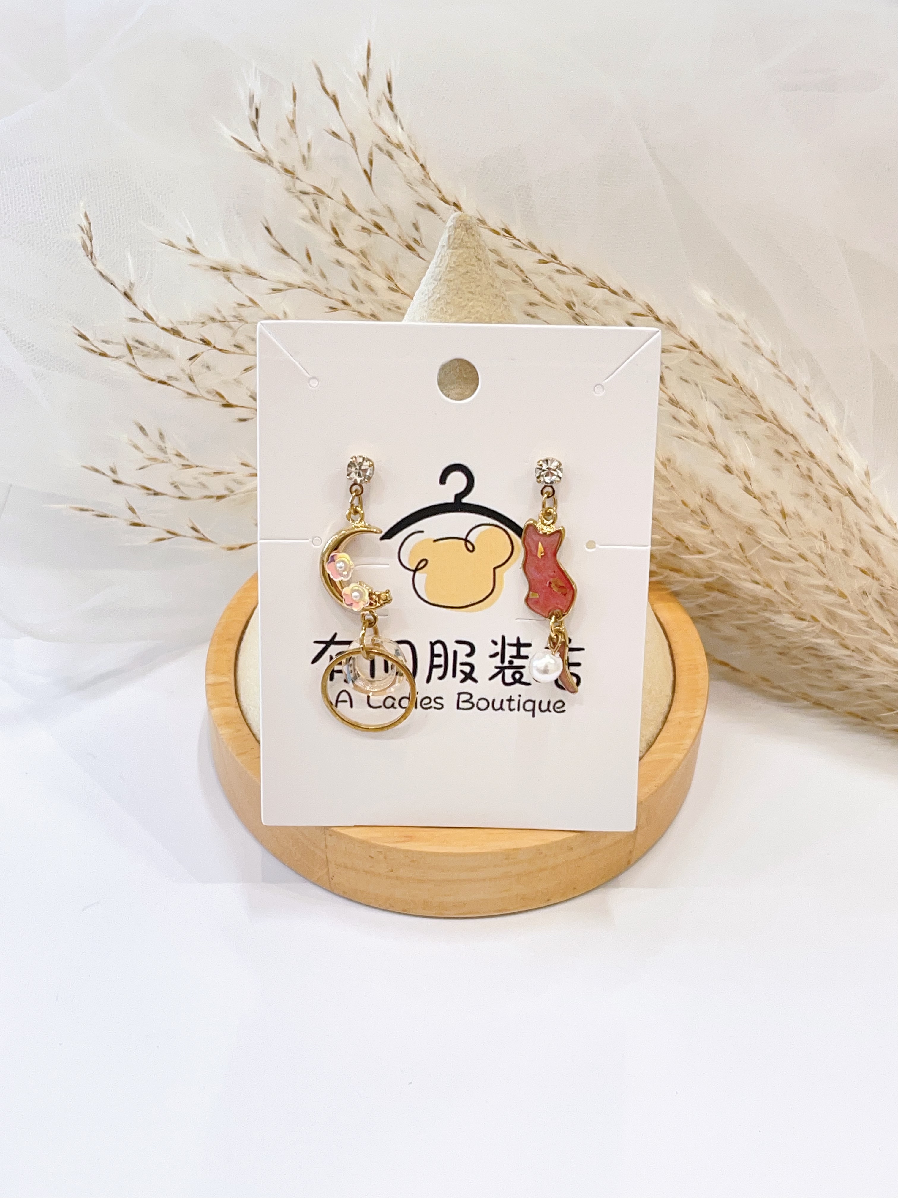 小清新星空小猫耳环