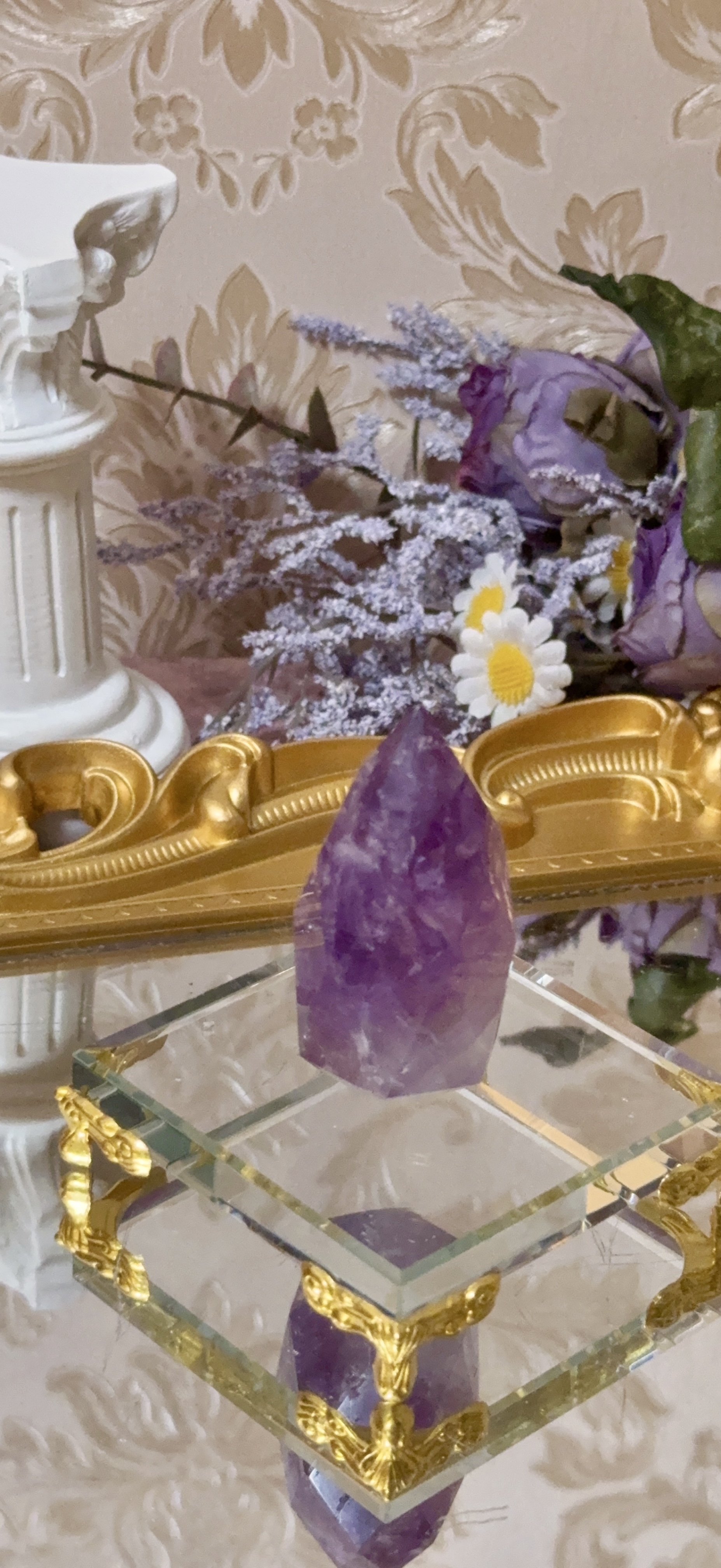 【紫火聖殿】巴西 Bahia 巴希亞紫火焰水晶 ‧ 復古高定擺件 🔮
