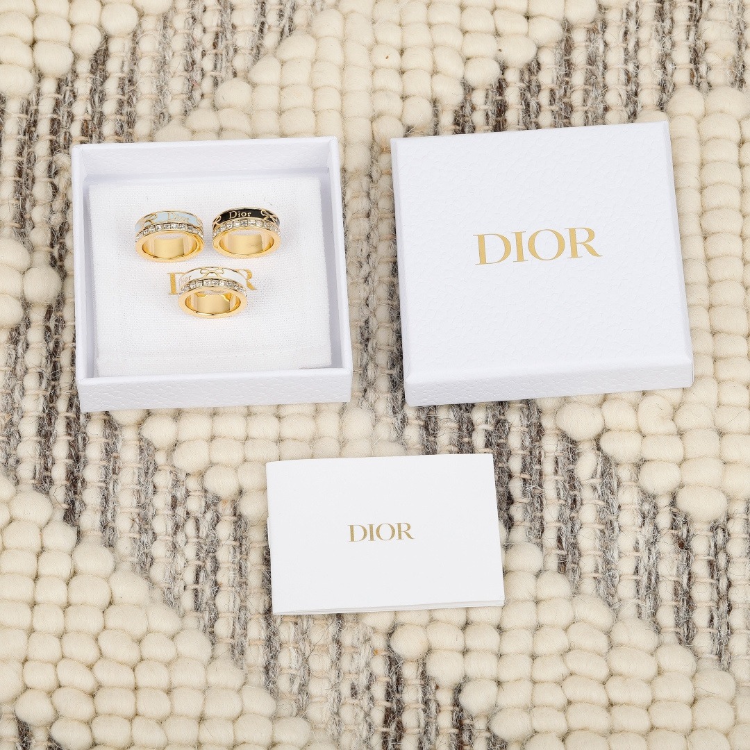 【原單】Dior Night Code Ring 分層字母水鑽蝴蝶結戒指 