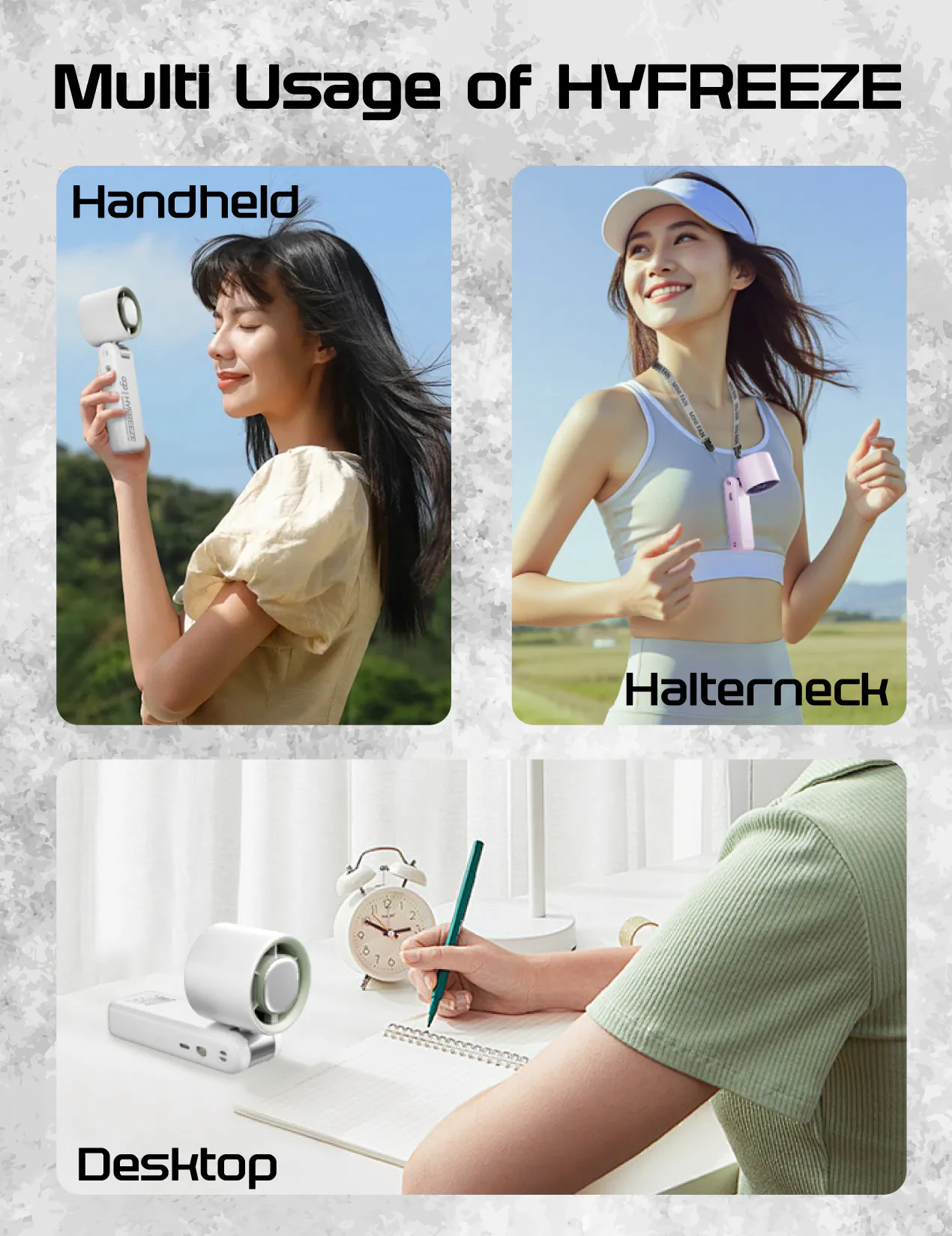 香港行貨 一年保養 ego - HyFreeze 半導體制冷風扇 冰敷手持高速風扇 18小時長氣 / 半導體制冷10度 / LED顯示 / 靜音 / 180度角度調較 HF1