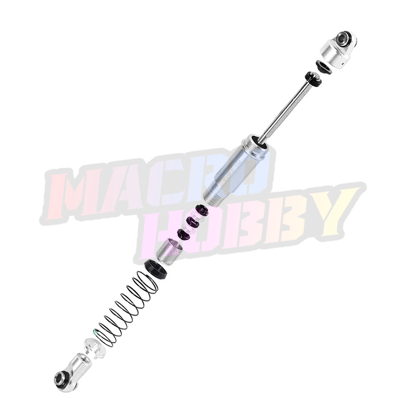 INJORA LS 59mm Aluminum Oil Shocks for 1/18 TRX4M 4PCS SILVER #530383