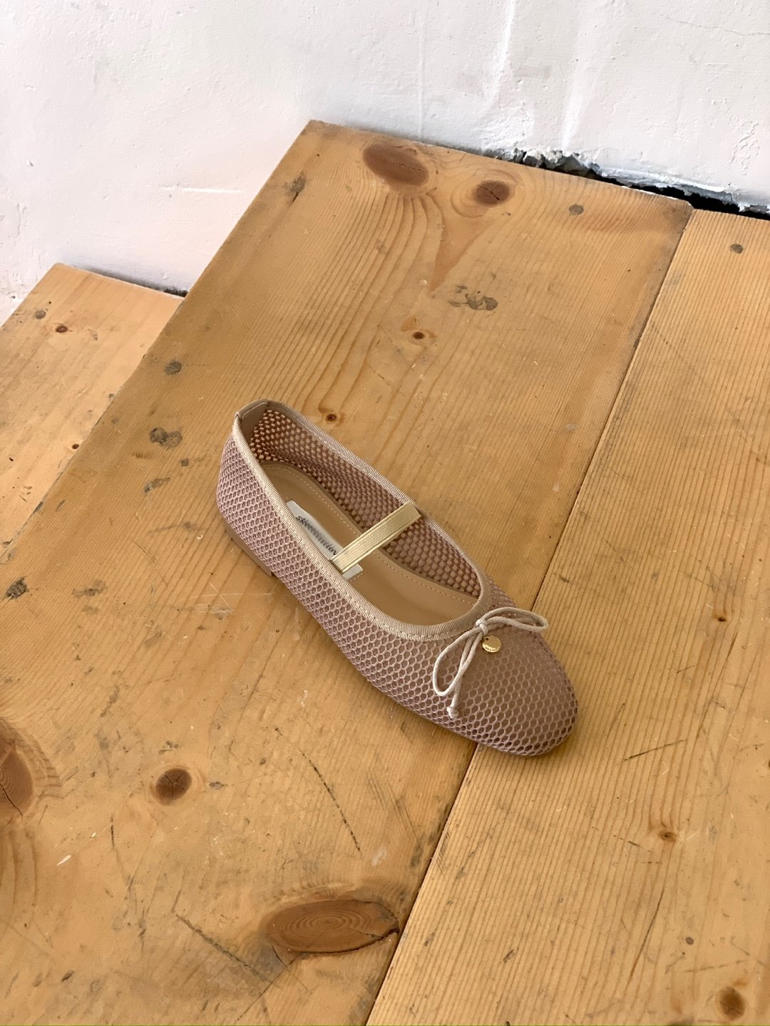 Ribbon Netted Ballet Flats (3 colors)