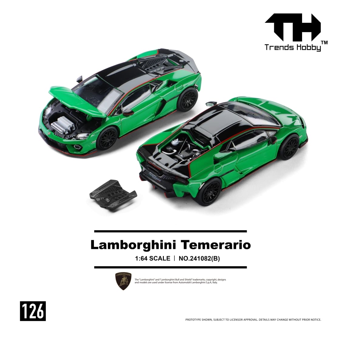 (預訂 Pre Order) Trends Hobby (241082-B) 1:64 Lamborghini Temerario - Green  