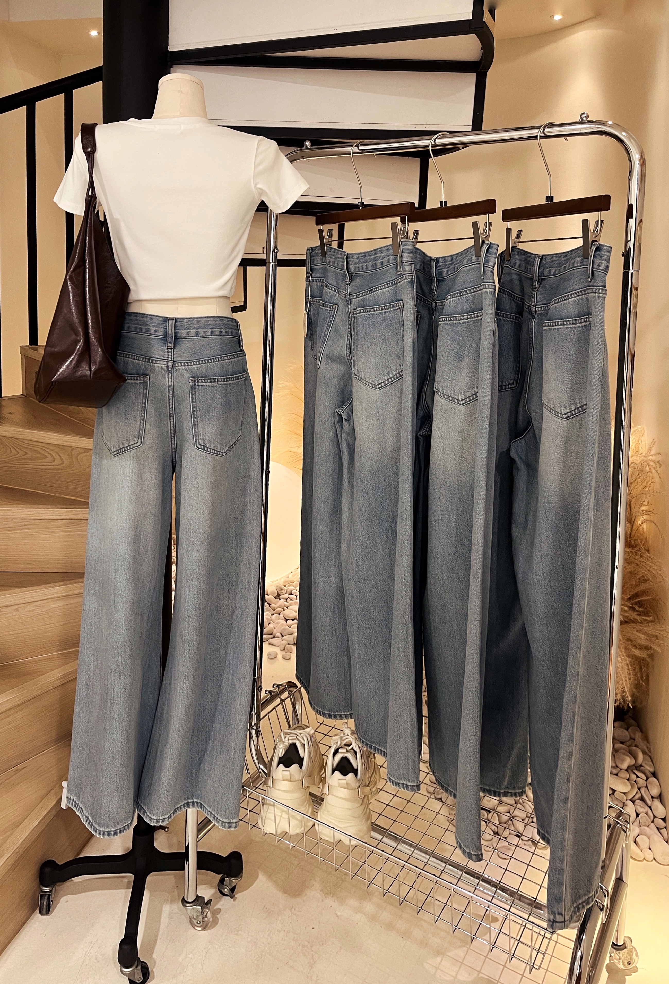 6829十分阔腿牛仔裤