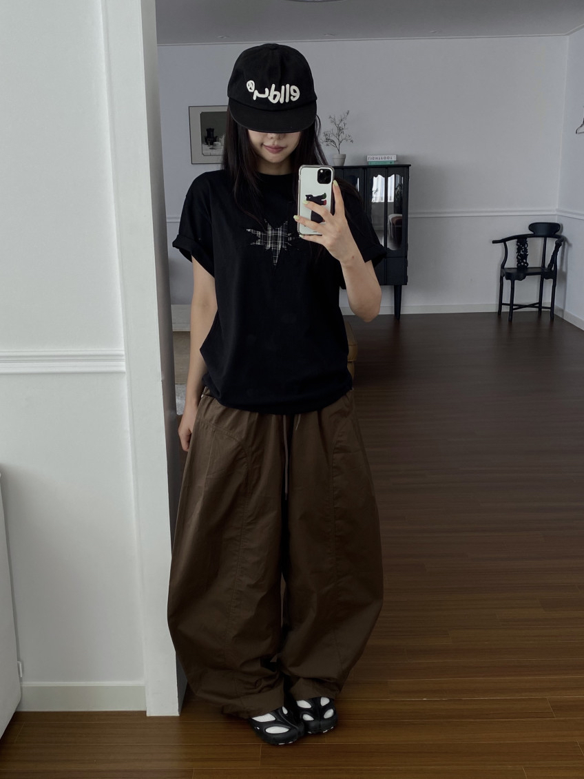 Plaid Star Patchwork Oversized Tee