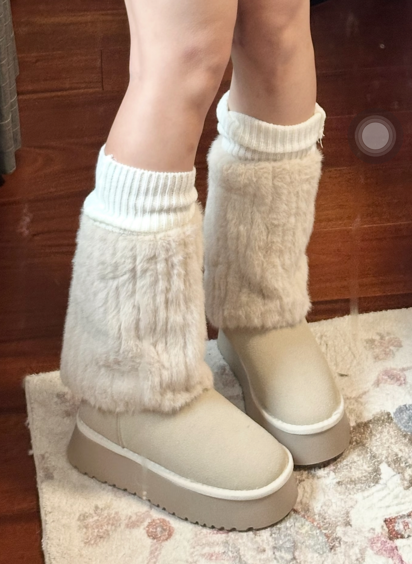 TA66 雪地毛毛袜套靴