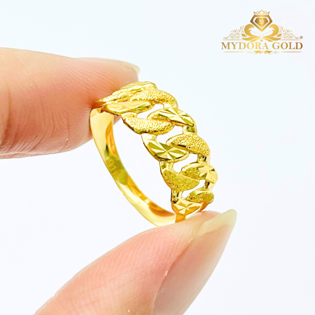 MYDORA Cincin Stamping Kait Pahat Pasir l EMAS 916/22K