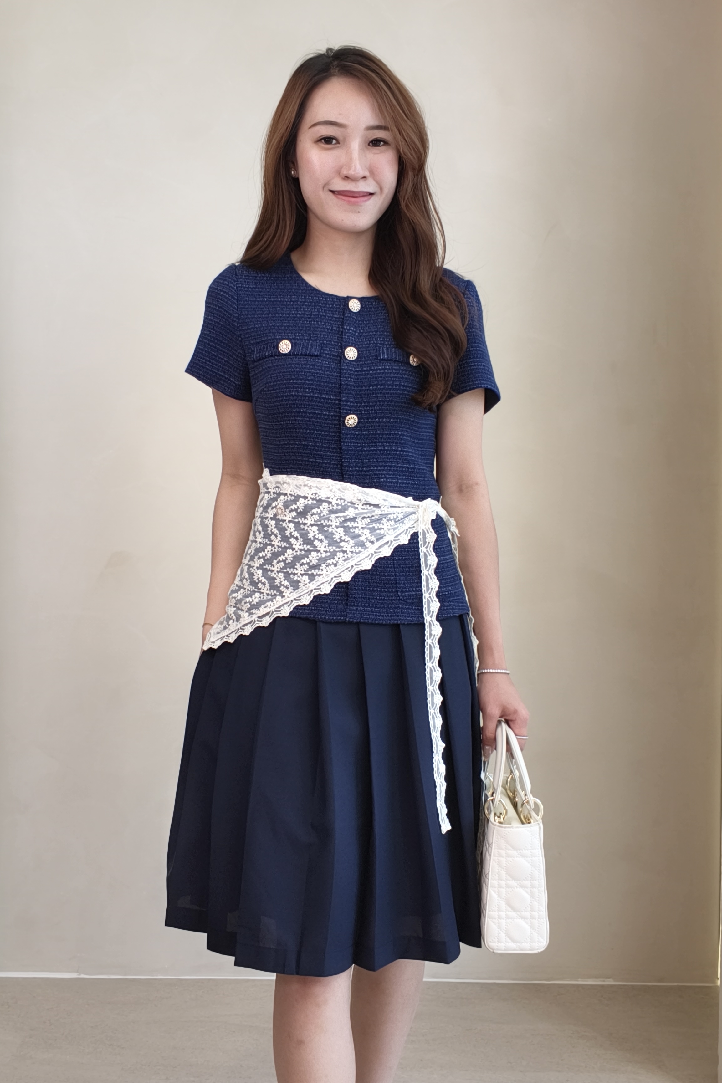 38118 Camille Pleated Midi Dress