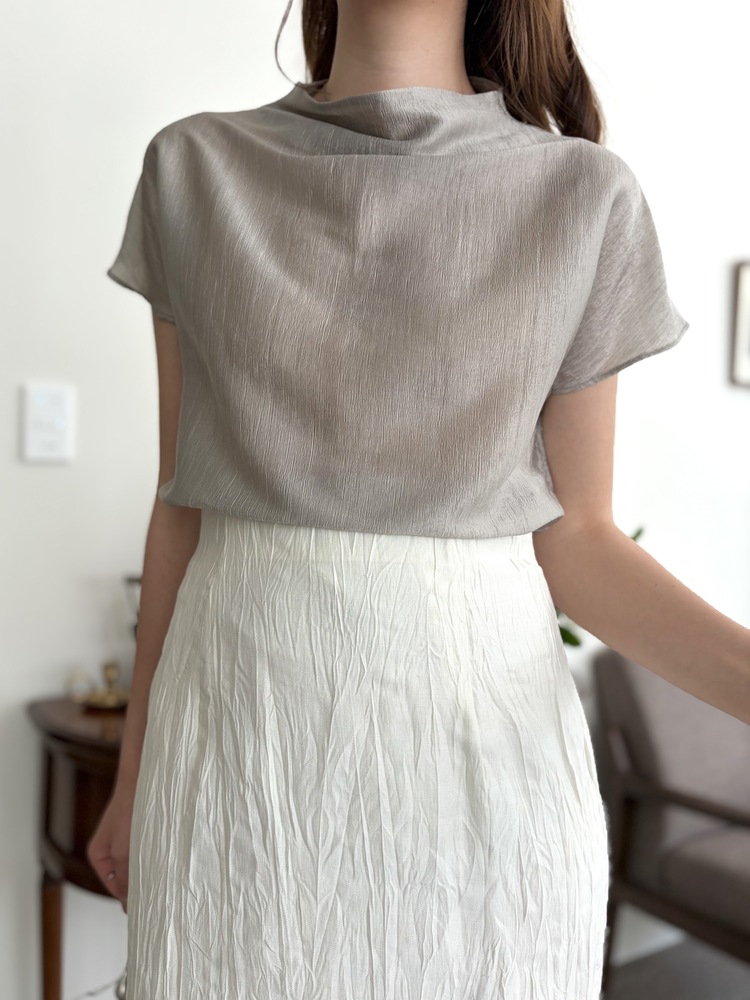 Crinkle Mermaid Skirt (Ivory)